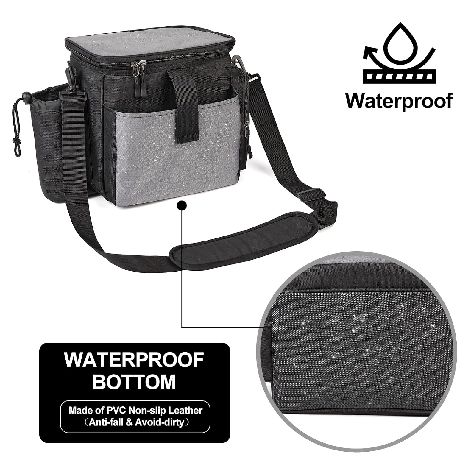  Disc Golf Bag, Disc Golf Starter Bag with Removable Padded Dividers, Lightweight and Water-resistant Fits Up to 13+ Discs, Great for Disc Golf Sports Beginners