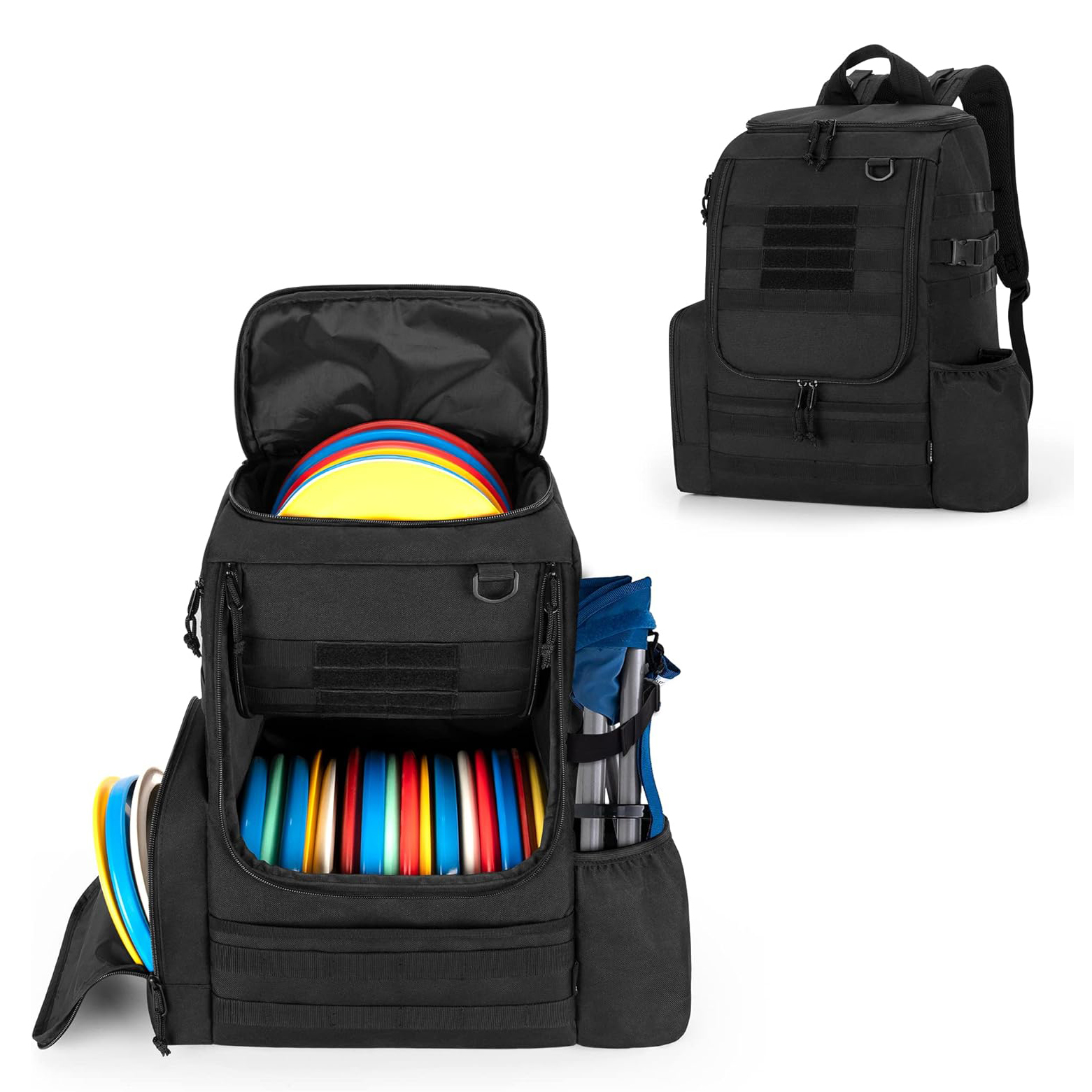 Disc Apex Disc Backpack | Disc Golf Backpack | Store Up to 20+ Discs | Insulated Cooler Pocket | Disc Golf Bags with Umbrella Sleeve | Safety Pouches for Wallets or Keys Cordura Nylon Material