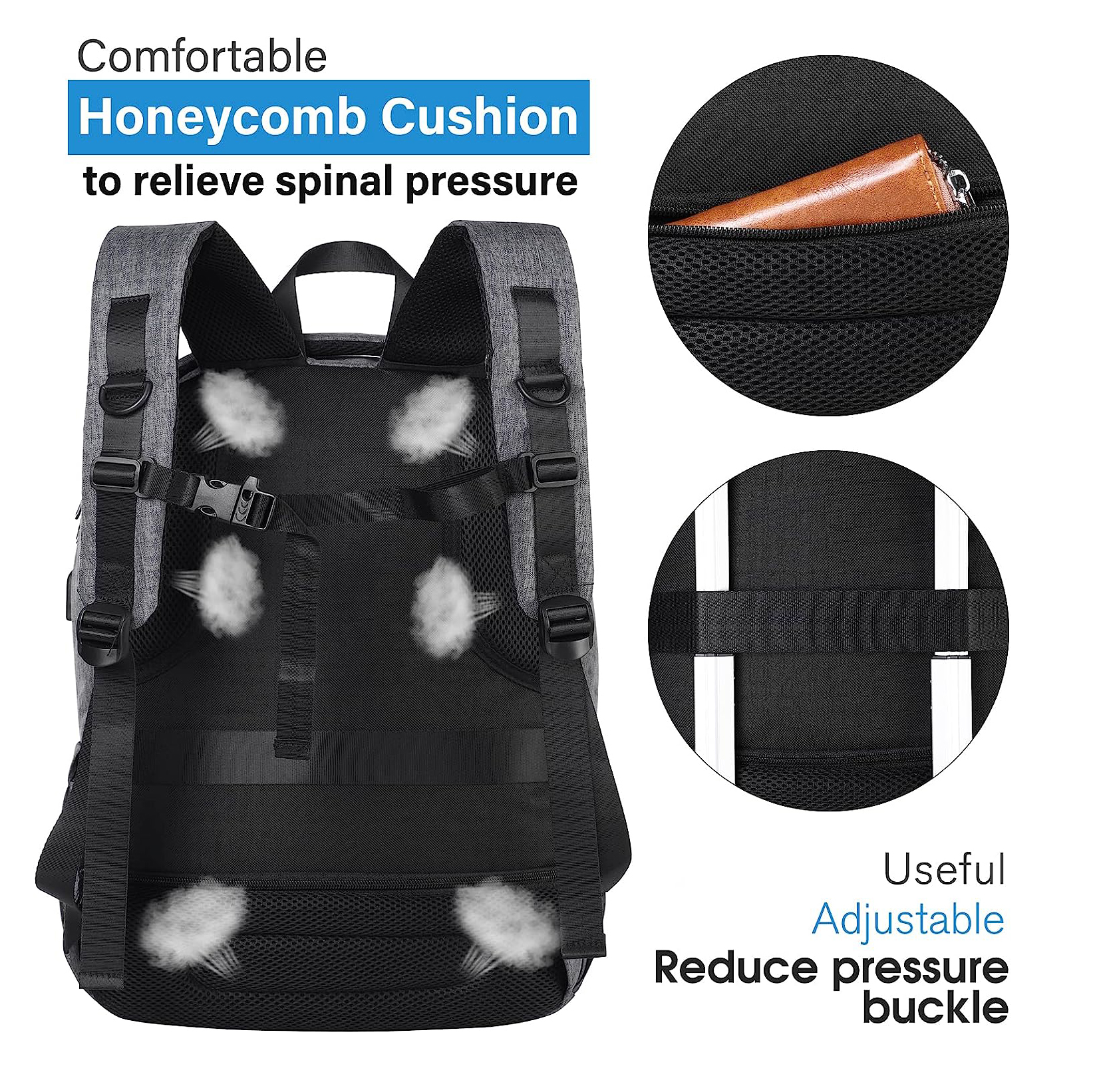 School Backpack Bookbag, Laptop Backpack Travel with Usb Charging Port for Men Women Anti Theft Water ResistantCollege Backpack Fits 15.6 Inch Notebook