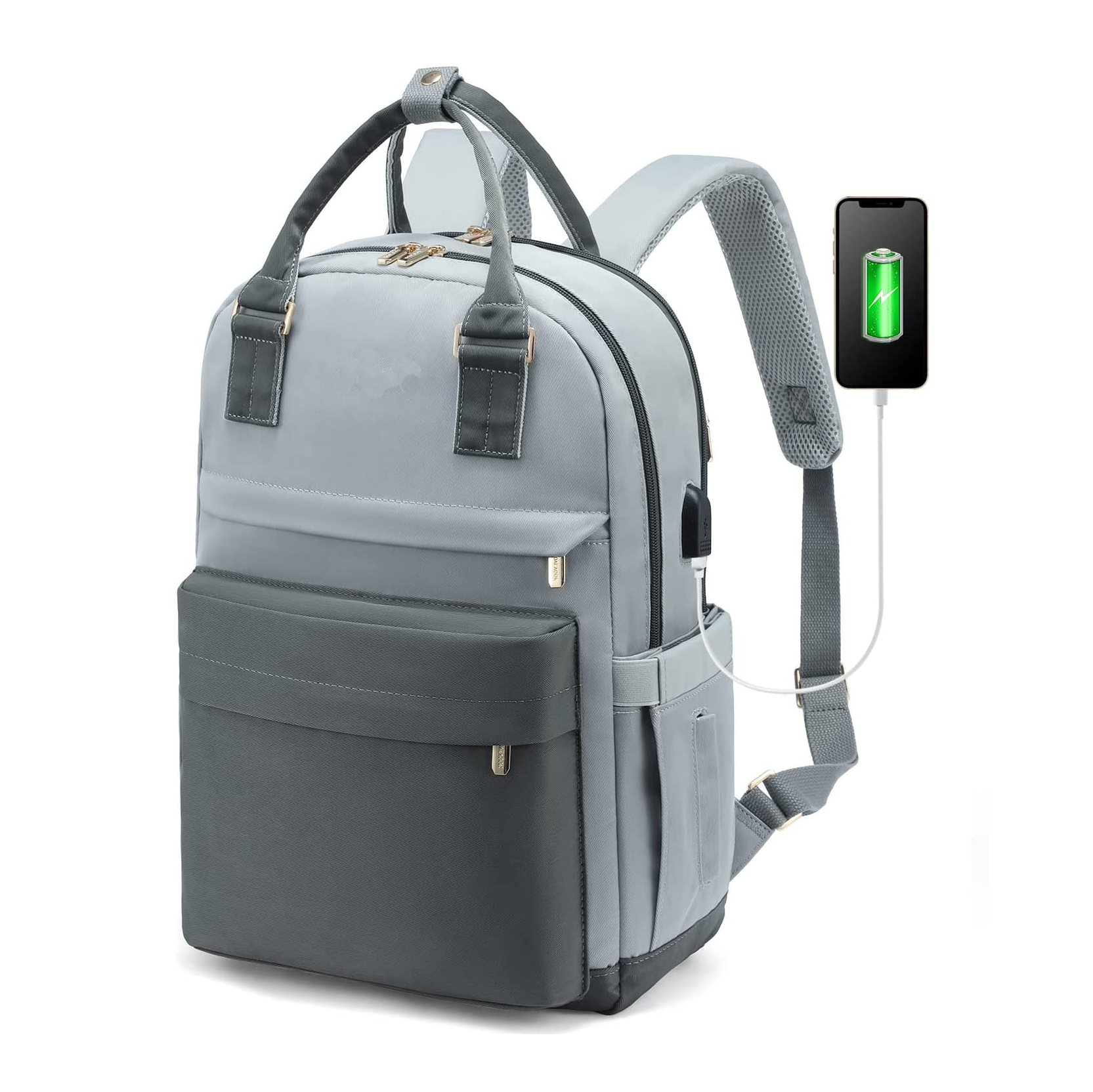 Laptop Backpack for Women 15.6 Inch Laptop Bag with USB Charging Port, Fashion Water Resistant Daypacks Teacher Nurse Stylish Travel Bags Vintage Computer Backpack for College