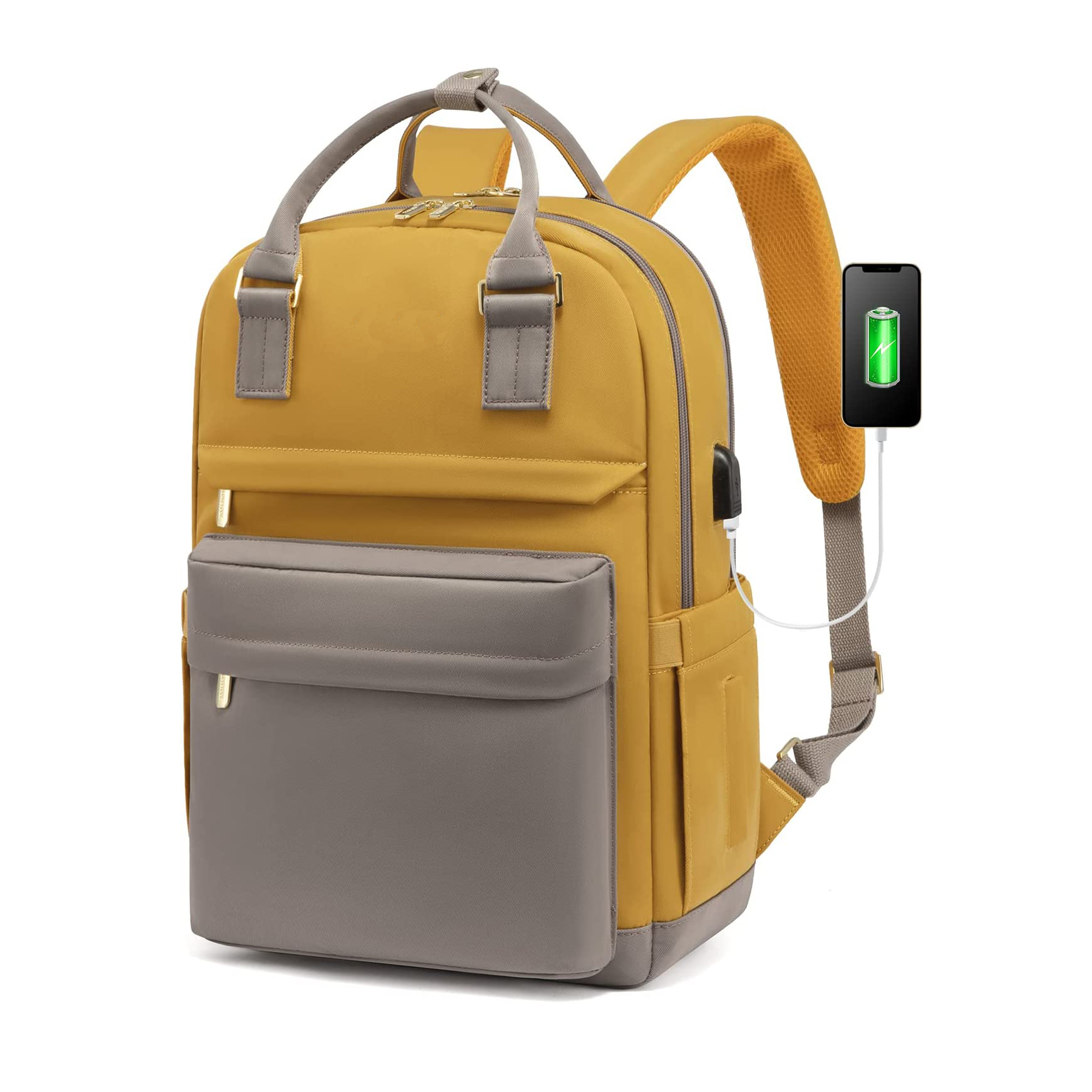 Laptop Backpack for Women 15.6 Inch Laptop Bag with USB Charging Port, Fashion Water Resistant Daypacks Teacher Nurse Stylish Travel Bags Vintage Computer Backpack for College