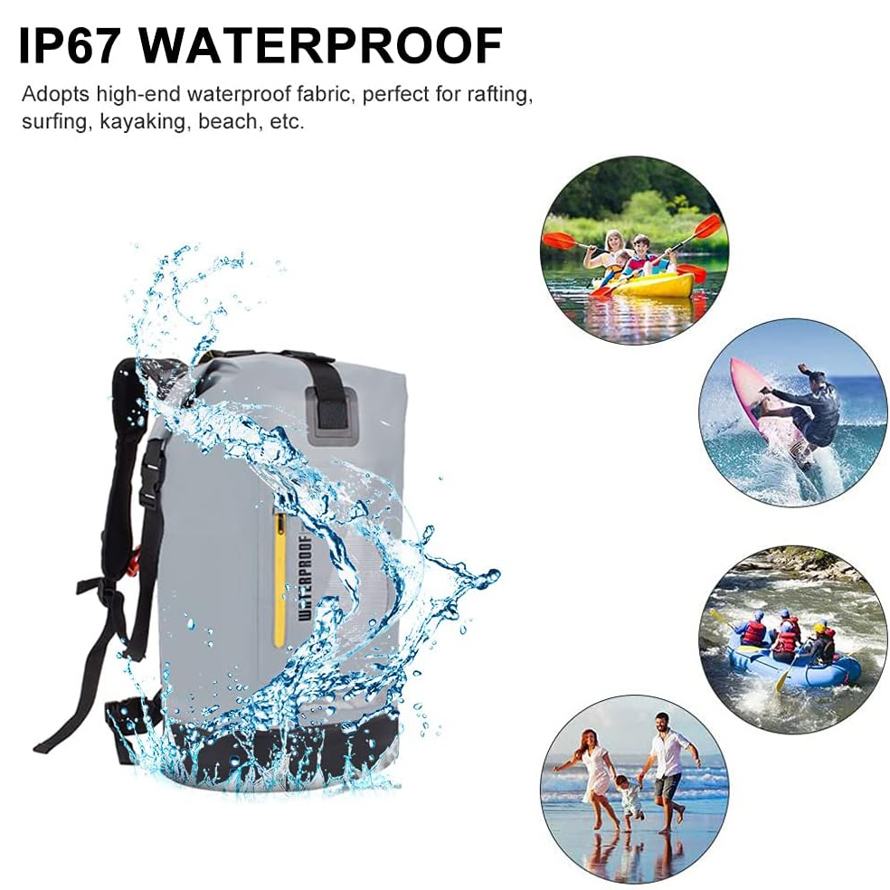 2024 Supply Meanhigh Dry Bag Waterproof Backpack for Men & Women, 25L, Medium/Large, Rolltop, for Surfing, Kayaking, Diving, Hiking, Motorcycle +Floating, Lightweight, Water Bottle Pockets