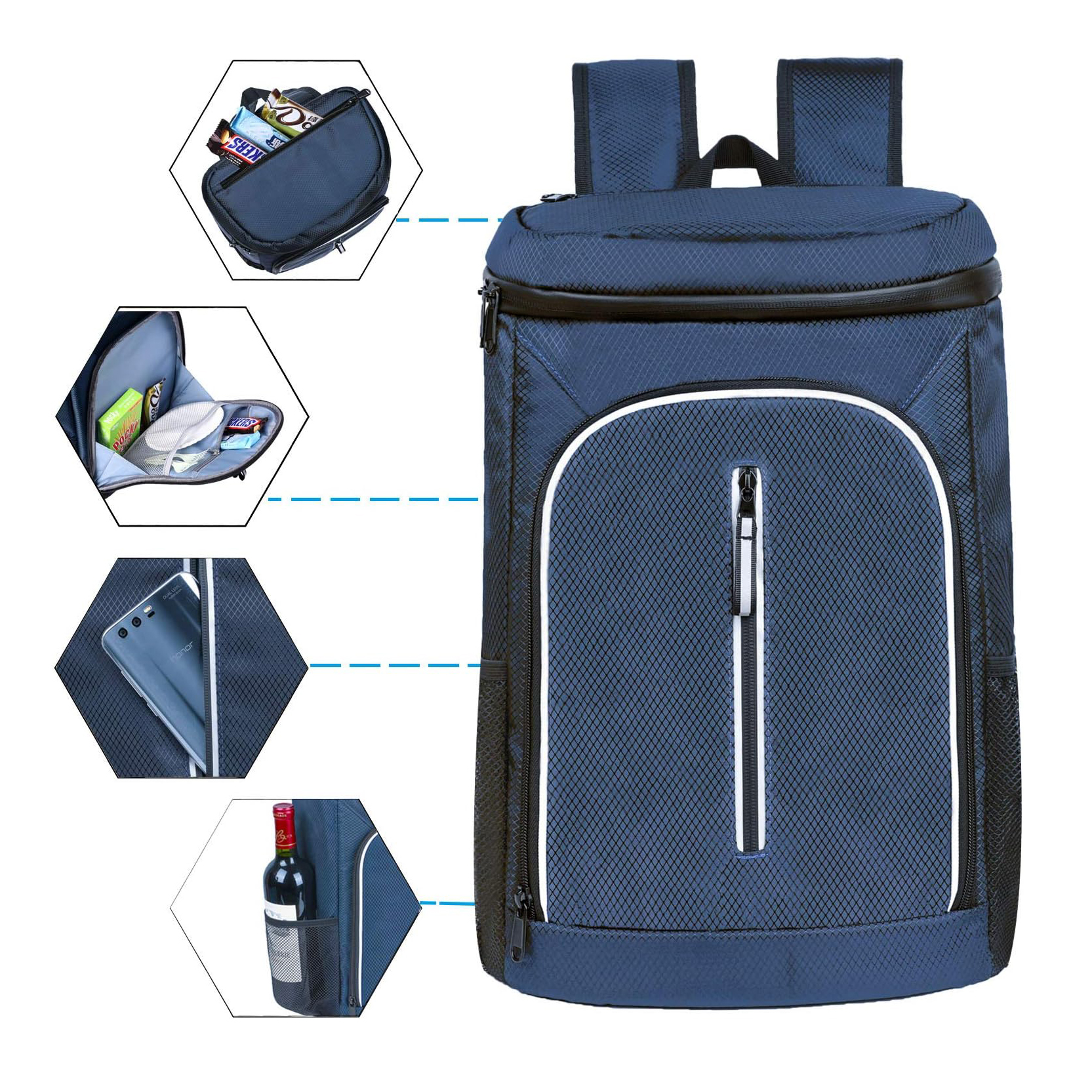  Portable Backpack Bag Picnic Bag Refrigerator Backpack Cooler Bags Fridge Bag Isothermal Camping Supplies Thermal Lunch Insulated Food Cooler Bag Outdoor Cooler bag