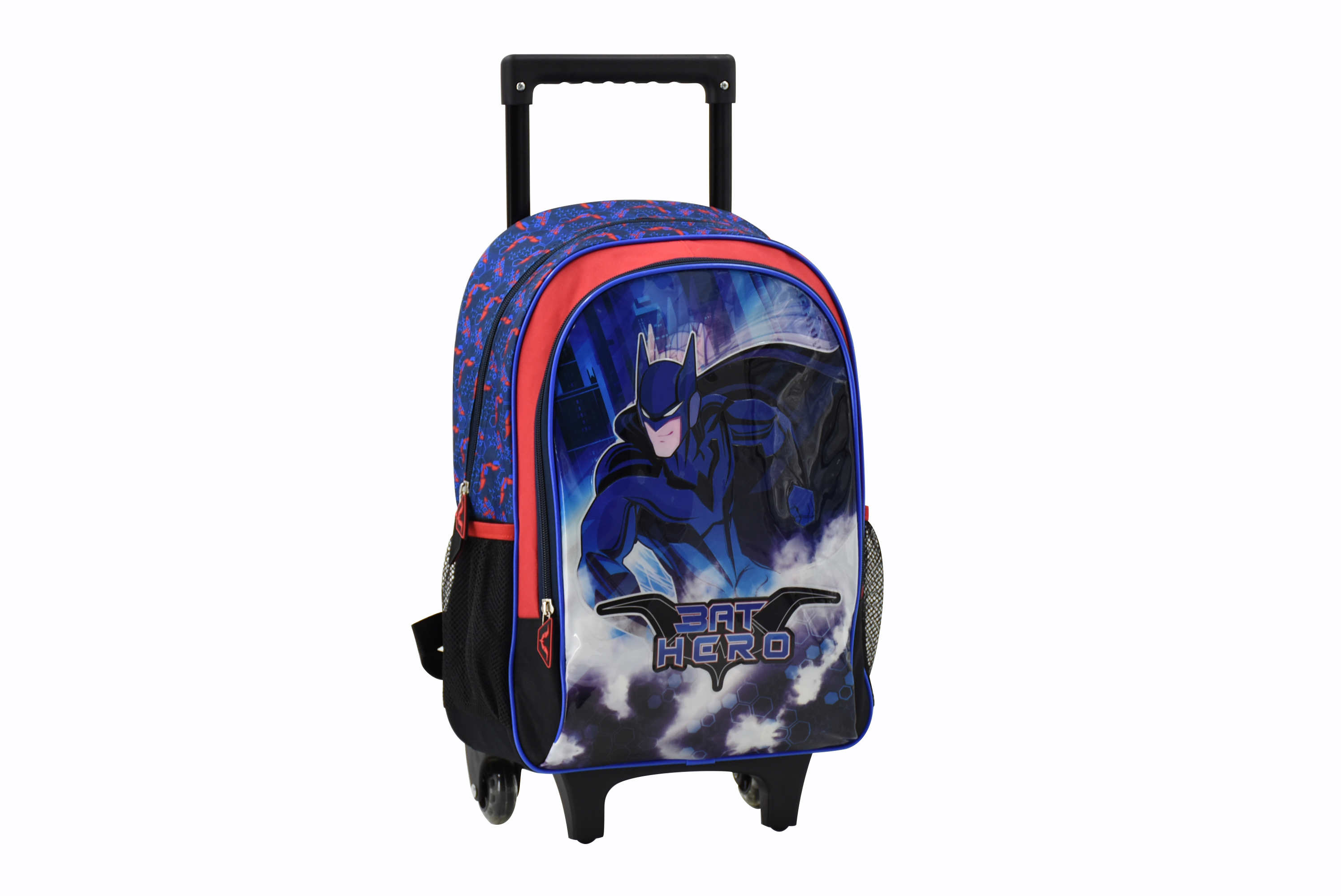 High-Capacity School kids Batmen Cartoon travel trolley bag roller backpack for Teens With wheeled