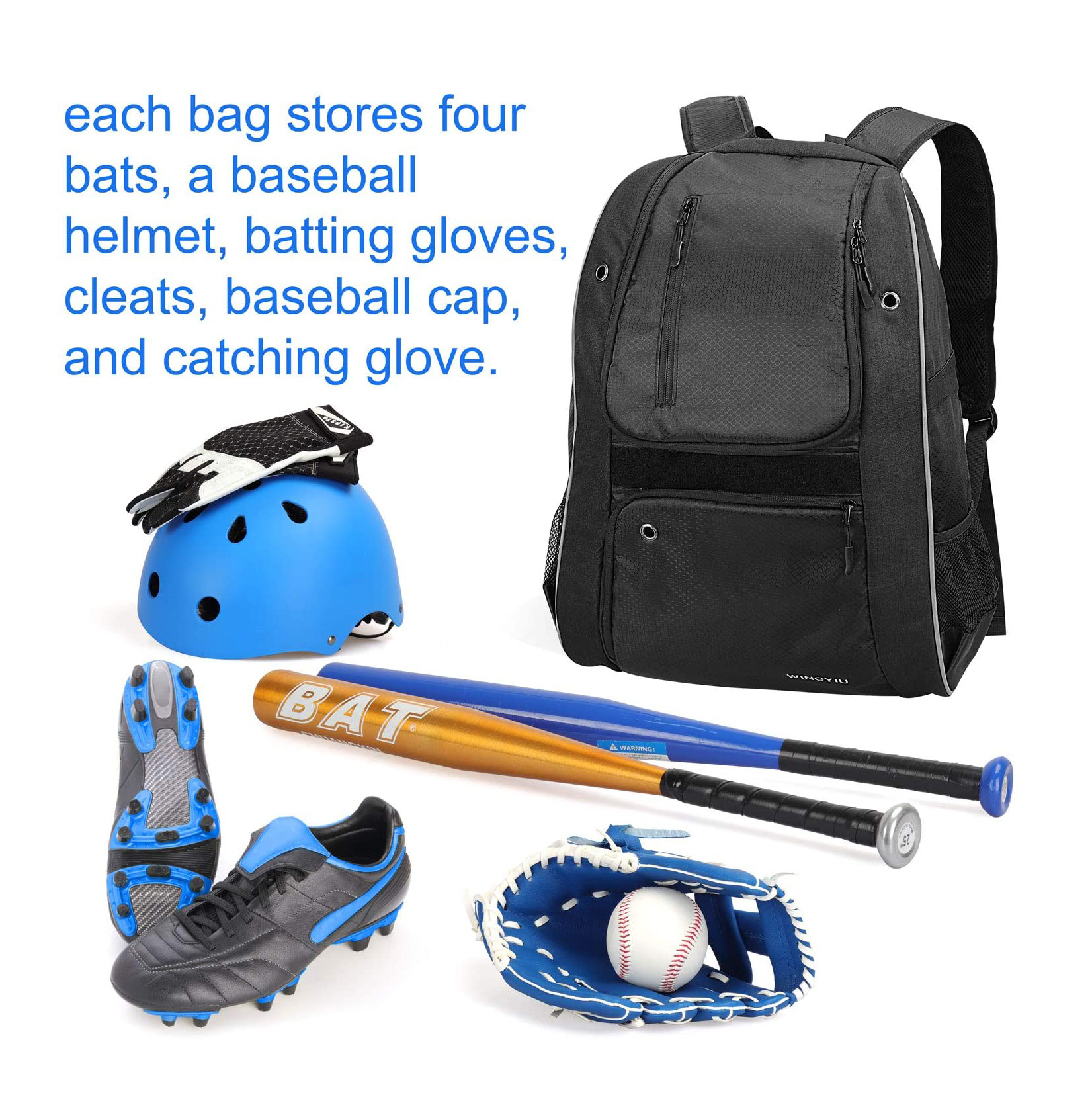 GYM Baseball Backpack for Men Soccer Bag with BallCompartment & Shoe Compartment for Baseball, Soccer,Volleyball Training