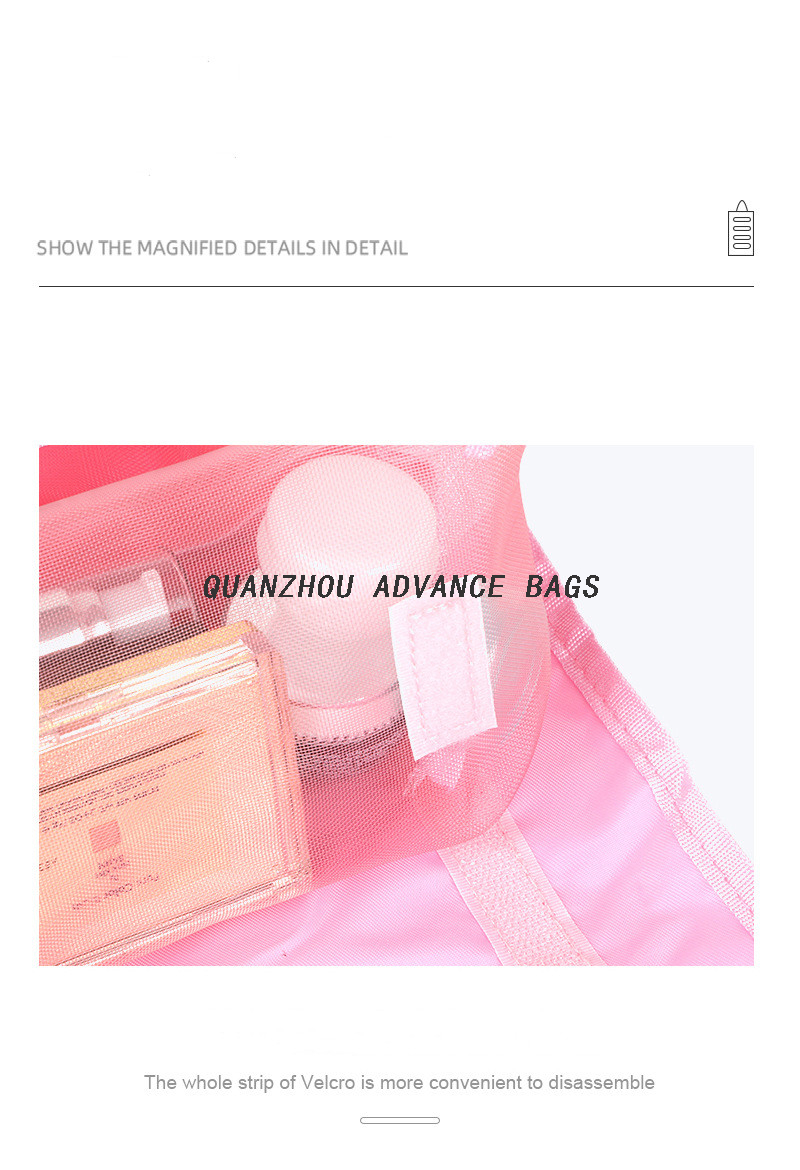 New Design Portable Lipstick Nail Polish Makeup Organizer Bag Foldable Travel Outdoor Clear Brush Pouch Cosmetic Bag