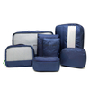  Fashion Custom Travel organizer bag Foldable BAG 7 set lightweight Bulk Polyester Ziplock Recycled Black Makeup Washing Cosmetic Bag&Case Custom Waterproof 
