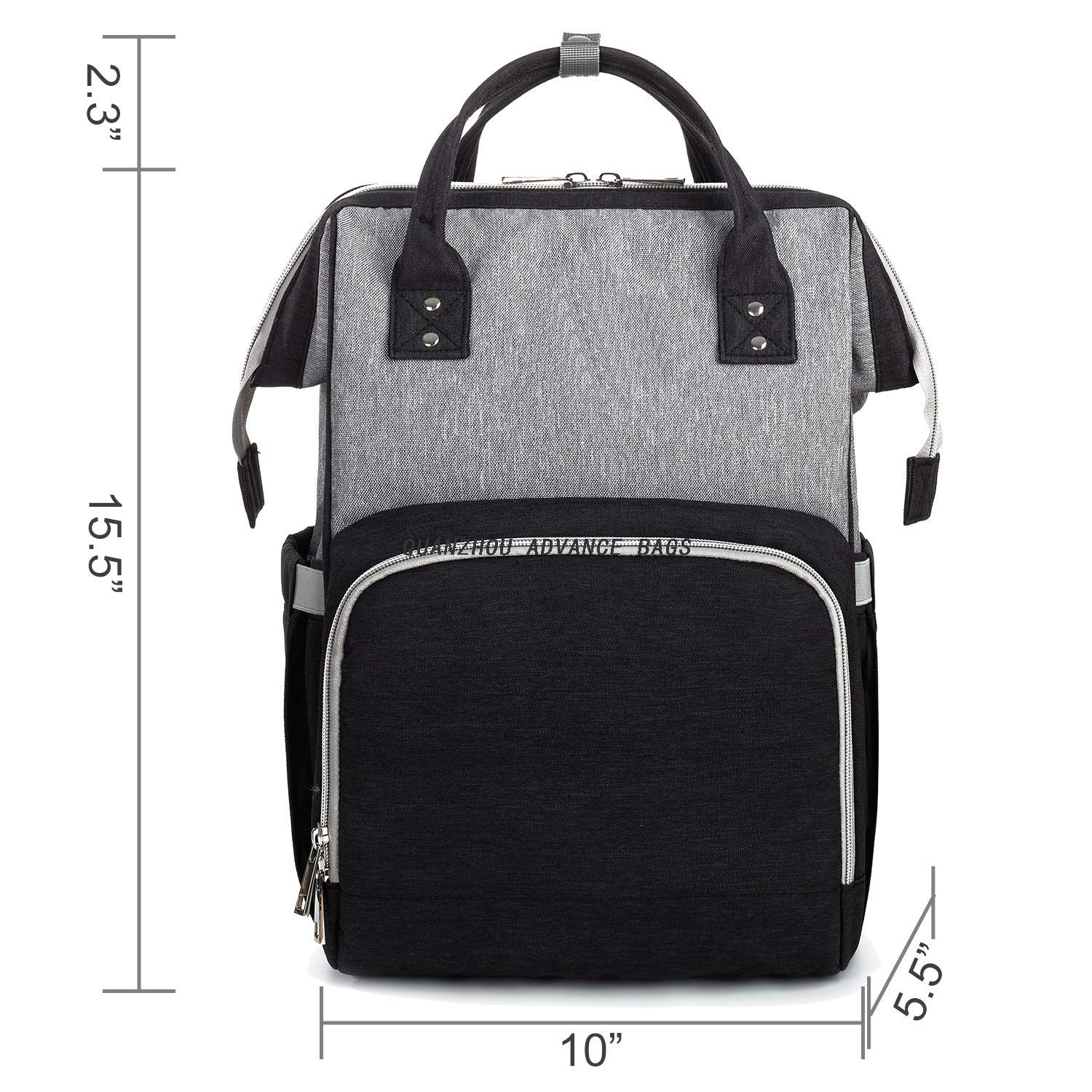 Portable Practical Mommy Bag Diaper Backpack With Bottle Pockets Easy-grab Multiple Storage Backpack