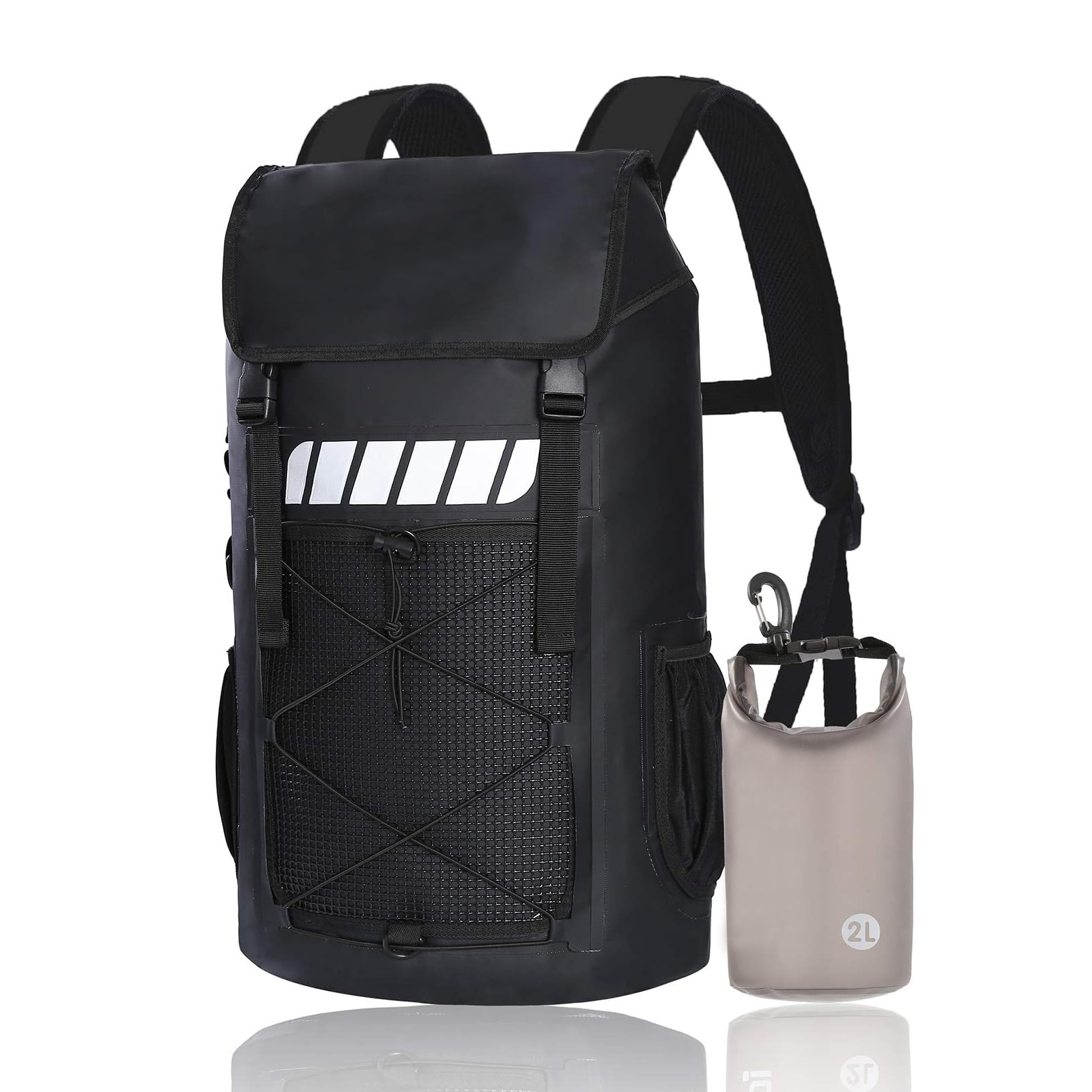 2024 Supply Meanhigh Dry Bag Waterproof Backpack for Men & Women, 25L, Medium/Large, Rolltop, for Surfing, Kayaking, Diving, Hiking, Motorcycle +Floating, Lightweight, Water Bottle Pockets