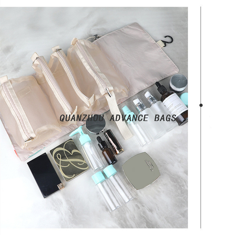 New Design Portable Lipstick Nail Polish Makeup Organizer Bag Foldable Travel Outdoor Clear Brush Pouch Cosmetic Bag