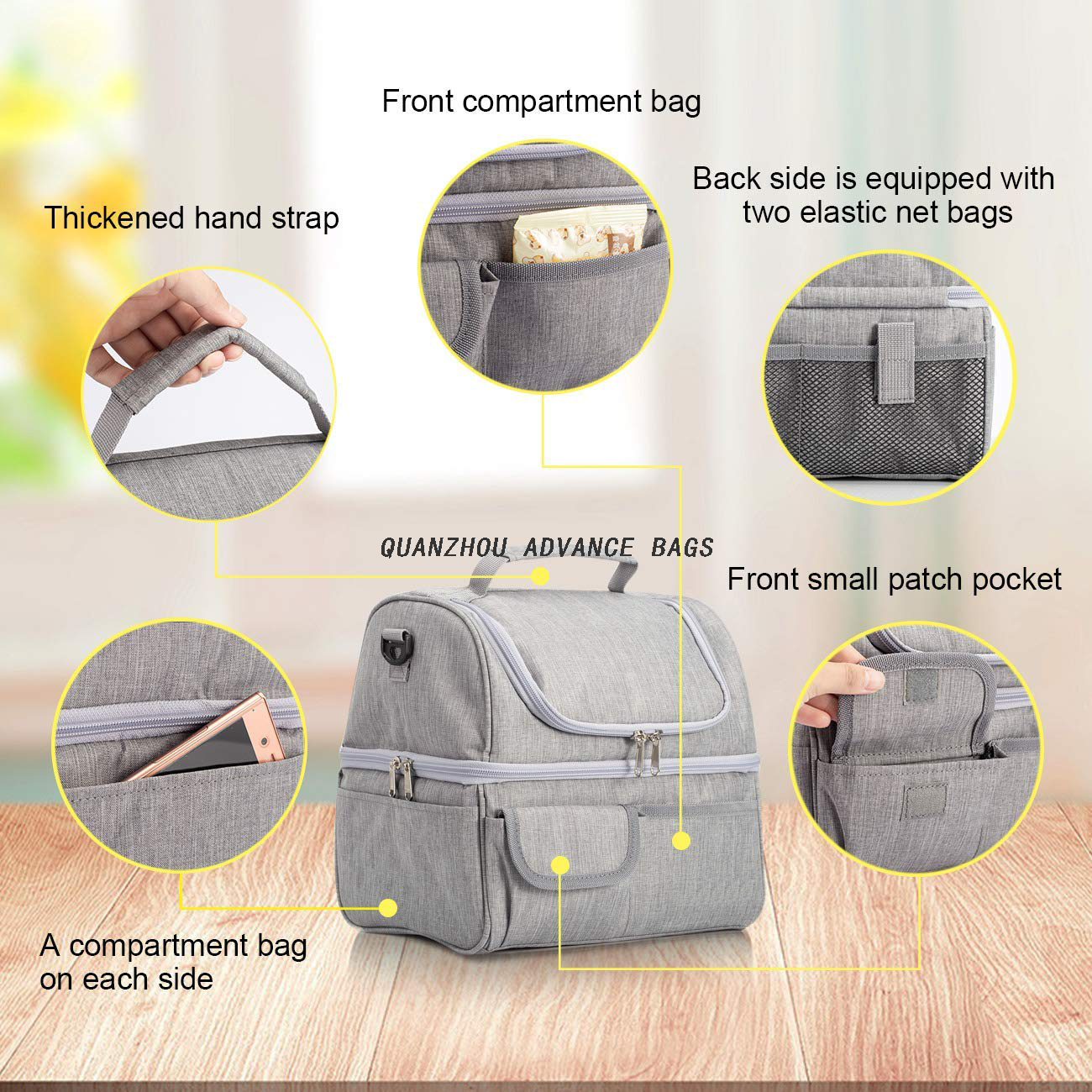  Portable Bag Picnic Bag Refrigerator Backpack Food Cooler Bags Fridge Bag Isothermal Camping Supplies Thermal Lunch Insulated Food Cooler Bag Outdoor Cooler bag