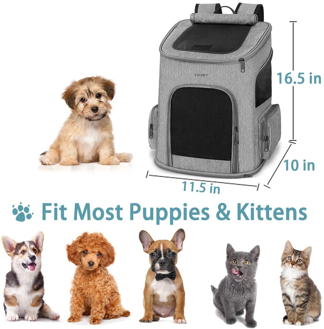 AD-PB02 Custom Color Logo Foldable Portable Soft Pet Carrier Dog Cat Travel Bag Pet Bag