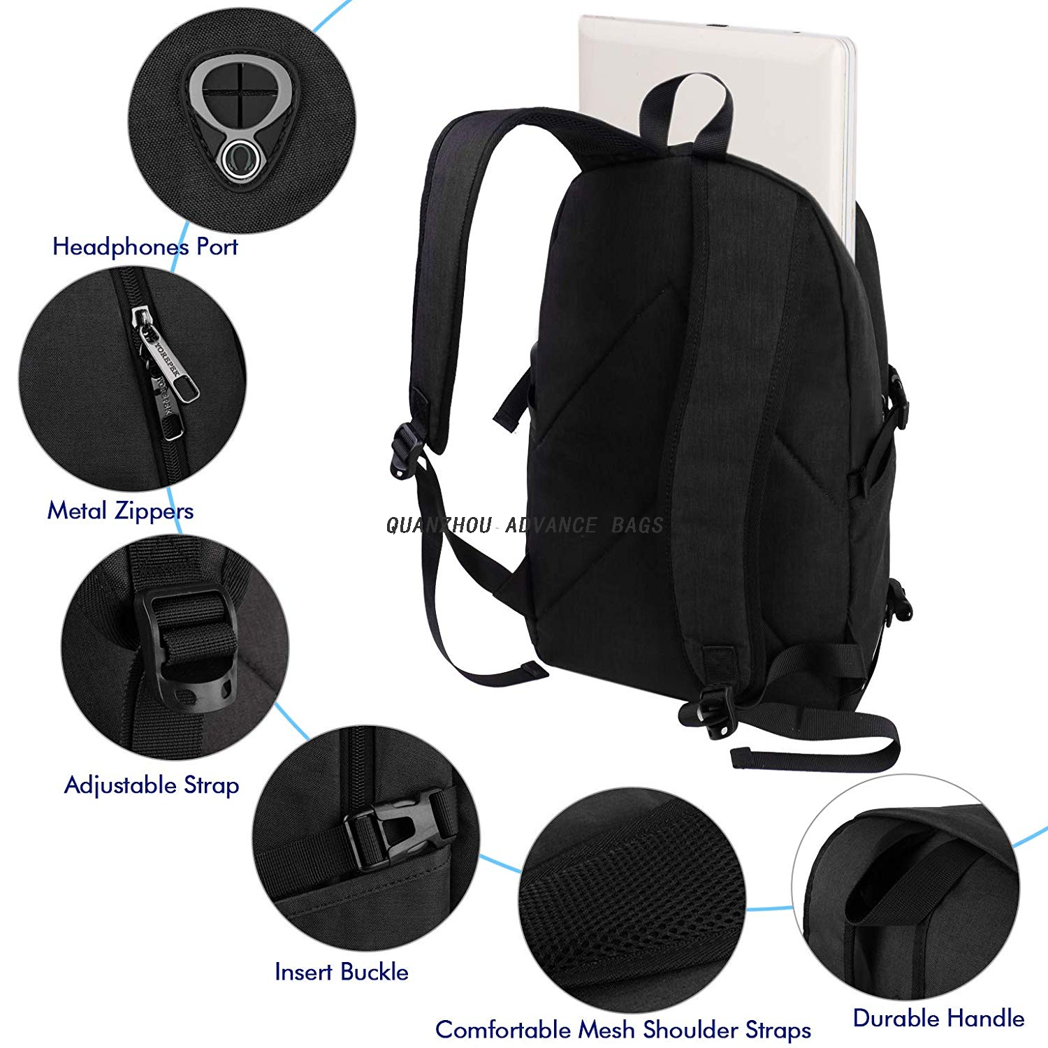 College Wholesale large capacity Outdoor Sport Travel business Backpack USB Charginig and leisure backpack Daypack Laptop Backpack 