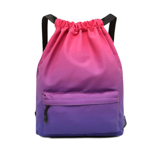 Drawstring Backpack Bag with Shoe Compartment String Cinch Sackpack for Unisex