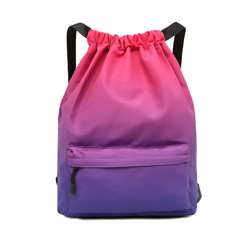 Drawstring Backpack Bag with Shoe Compartment String Cinch Sackpack for Unisex
