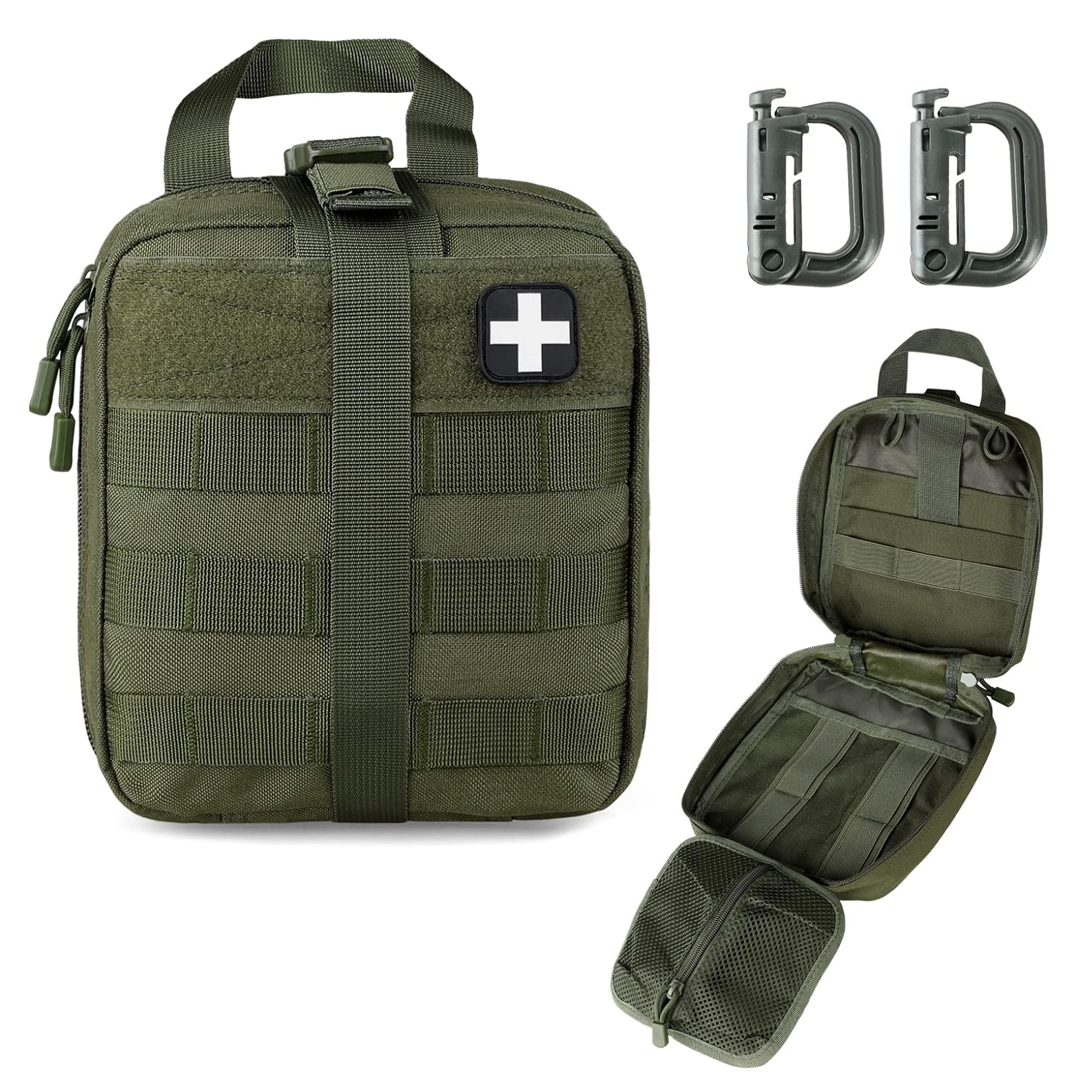 Tactical First Aid Pouch, EMT Pouches Rip-Away Military IFAK Medical Bag Outdoor Emergency Survival Kit Quick Release Design Include Red Cross Patch
