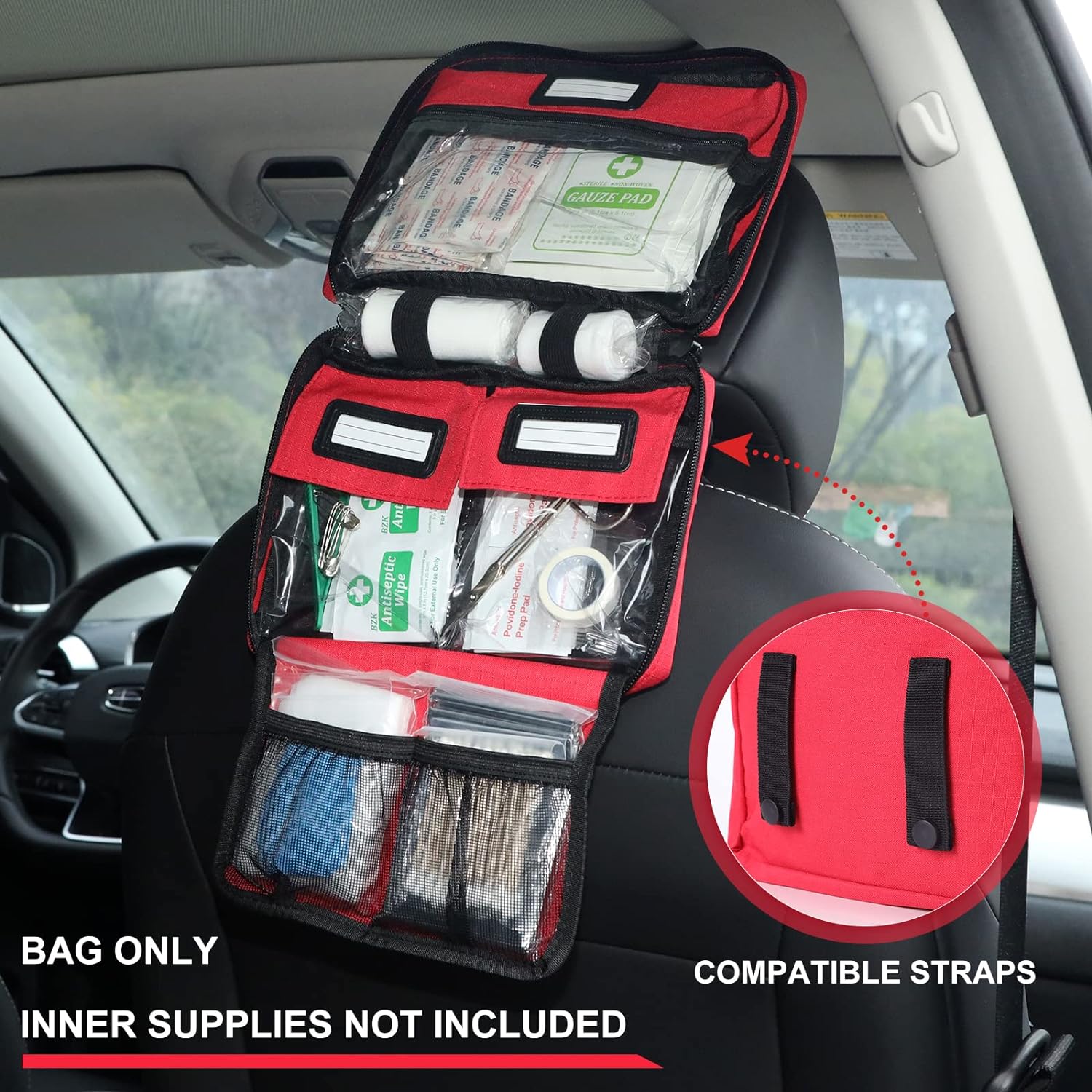 Empty First Aid Bag, Small Compact Trauma Emergency Medical bag for Camping Hiking Travel Car Home Office 