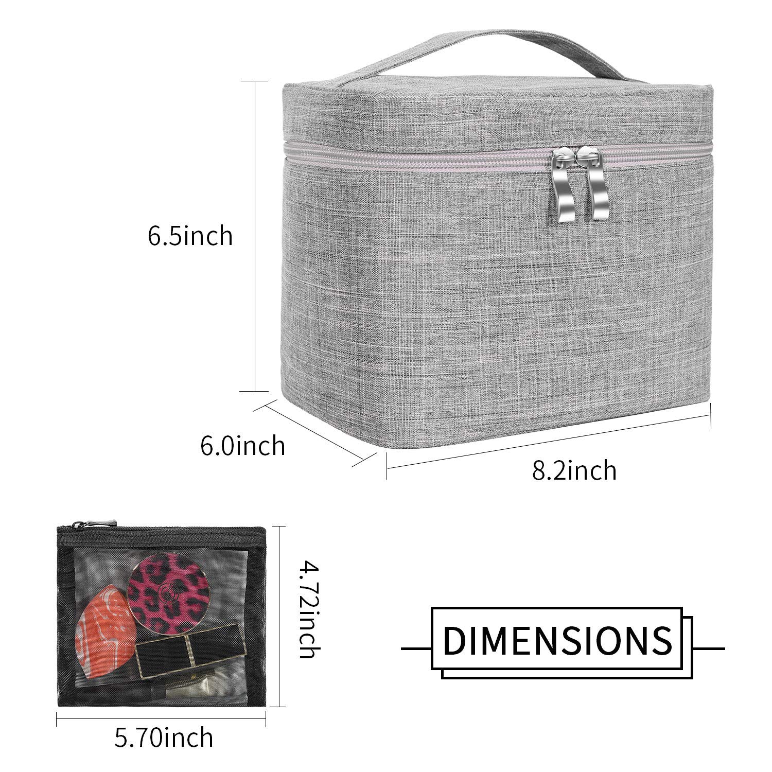 Factory OEM Design Promotional Gray Daily Mackup Waterproof Tote Men Toiletry Bag Pouch Cosmetic Bag
