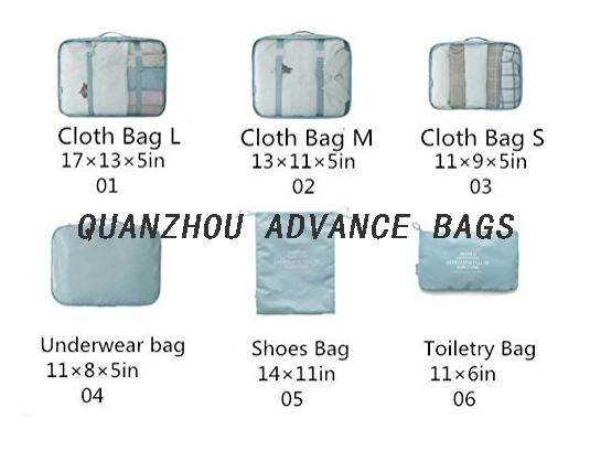 Travel organizer bag set lightweight Travel Luggage Organizer Bags 7 pcs Packing Cubes bag Set Custom Waterproof Foldable BAG