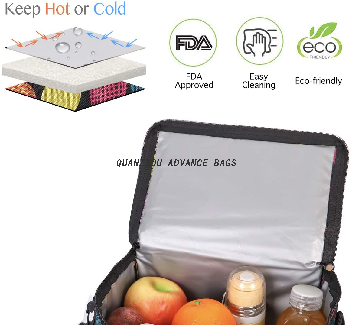 Advance Wholesale Thermal Lunch Portable Bag For OEM Accept Customized Logo Insulated Food Cooler Bag Outdoor Cooler bag
