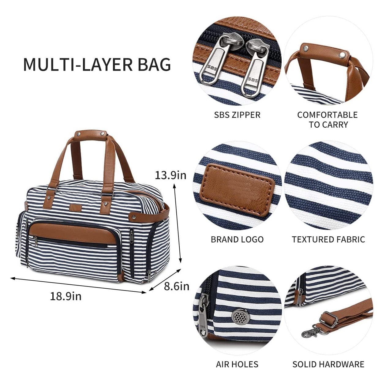 Travel Bag Gym Bag Canvas &Leather Bag Sports bag Travel bag Duffel Bags Durable Waterproof Fitness Workout bag Tote bag Handbag