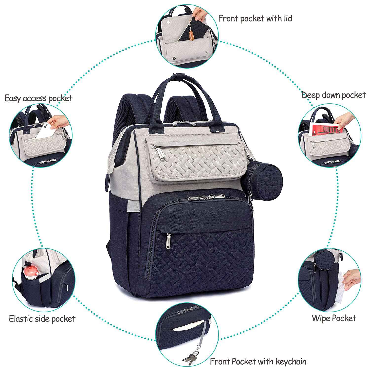 Wholsale Weekender Waterproof Large Capacity mommy diaper bag backpack Outdoor Travel Baby Bag diaper backpack