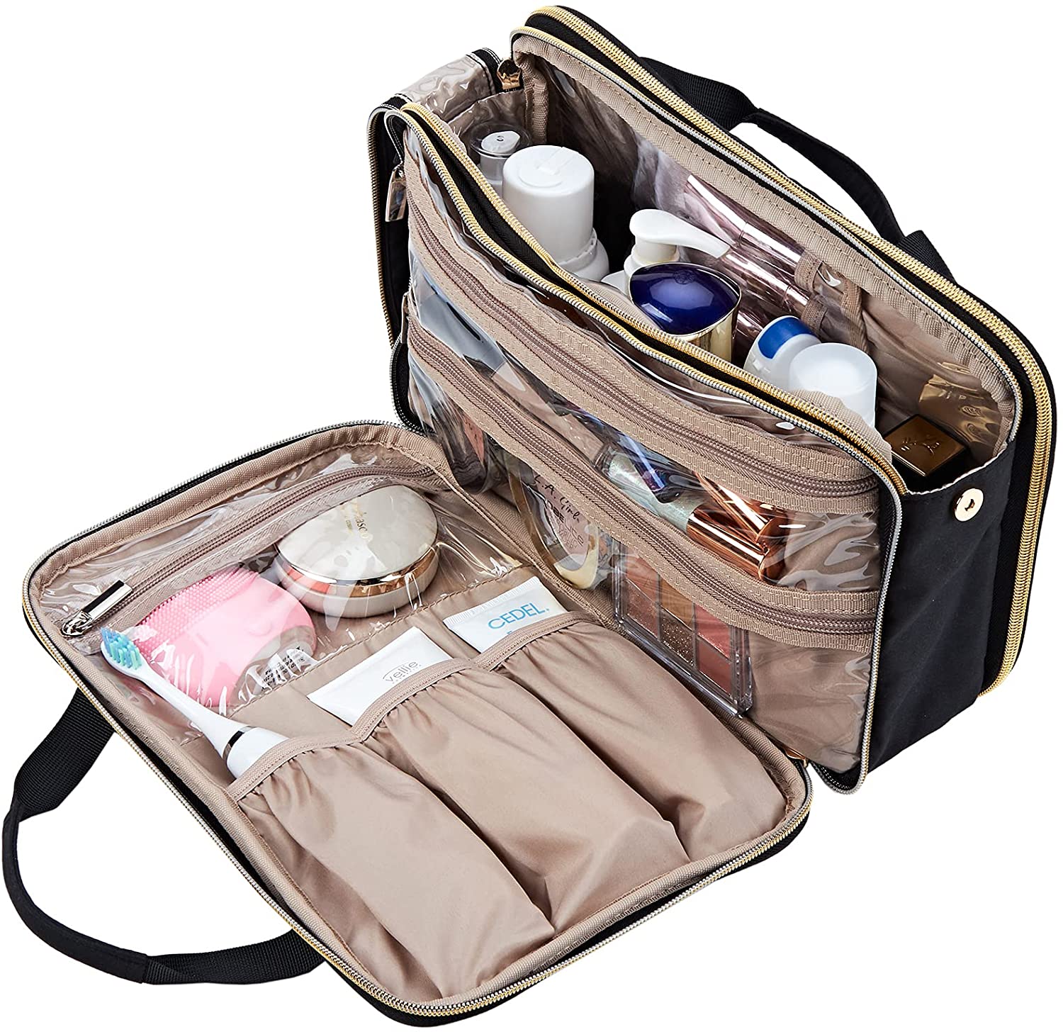  Cosmatic Bag Water-resistant Makeup Cosmetic Bag Travel Toiletry Organizer Folderbale Bag