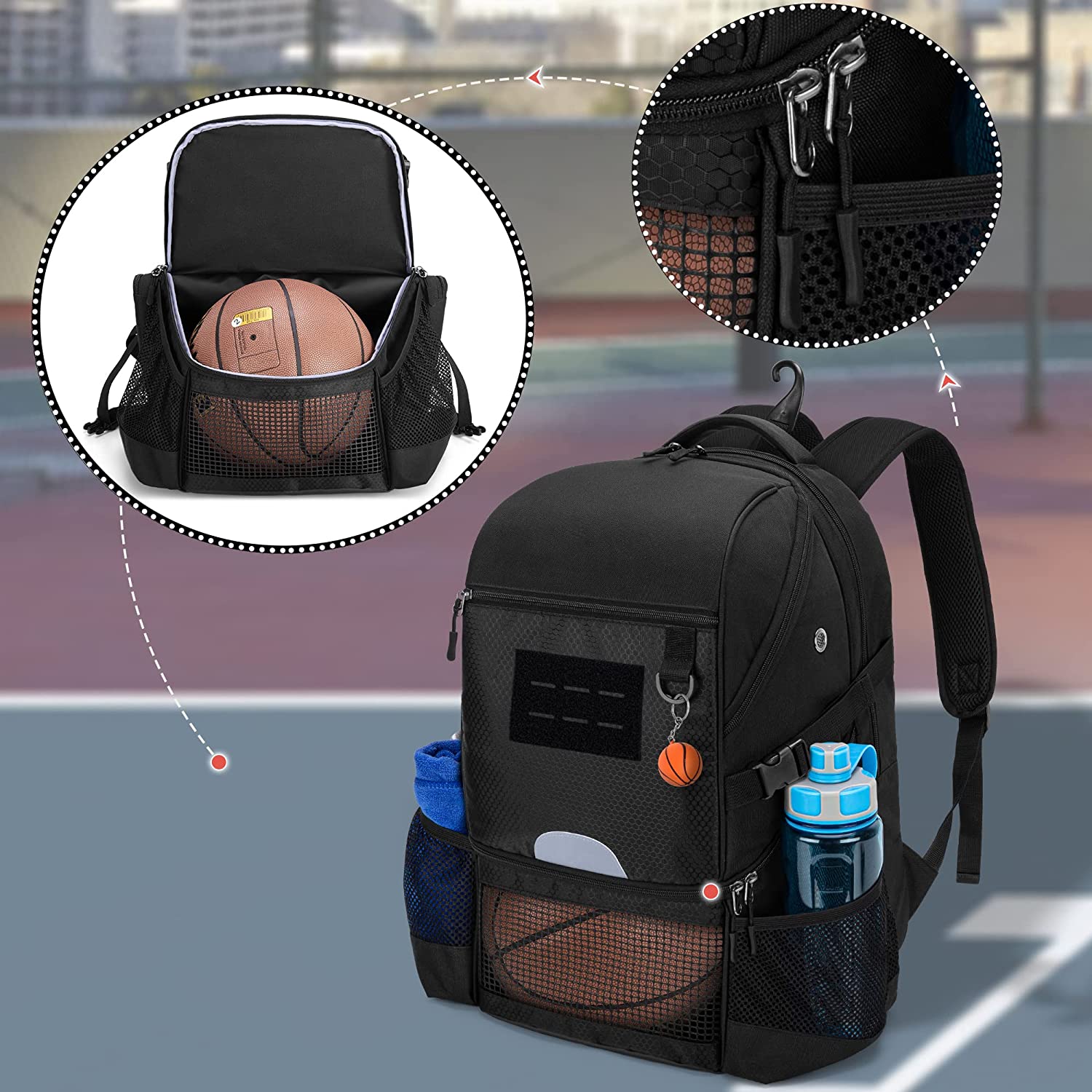 Basketball Backpack for Men Soccer Bag with BallCompartment & Shoe Compartment for Basketball, Soccer,Volleyball Training