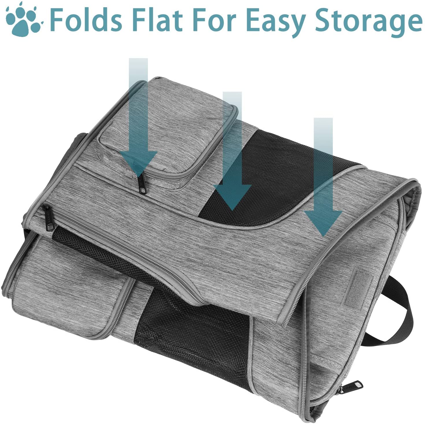 AD-PB02 Custom Color Logo Foldable Portable Soft Pet Carrier Dog Cat Travel Bag Pet Bag