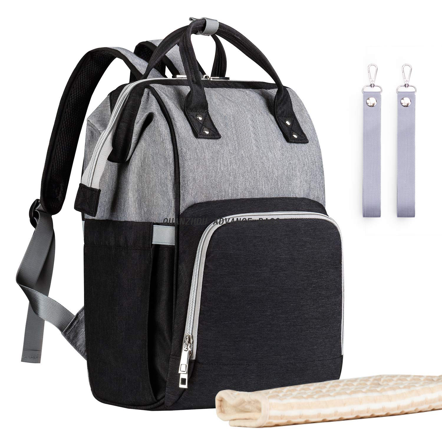 Portable Practical Mommy Bag Diaper Backpack With Bottle Pockets Easy-grab Multiple Storage Backpack