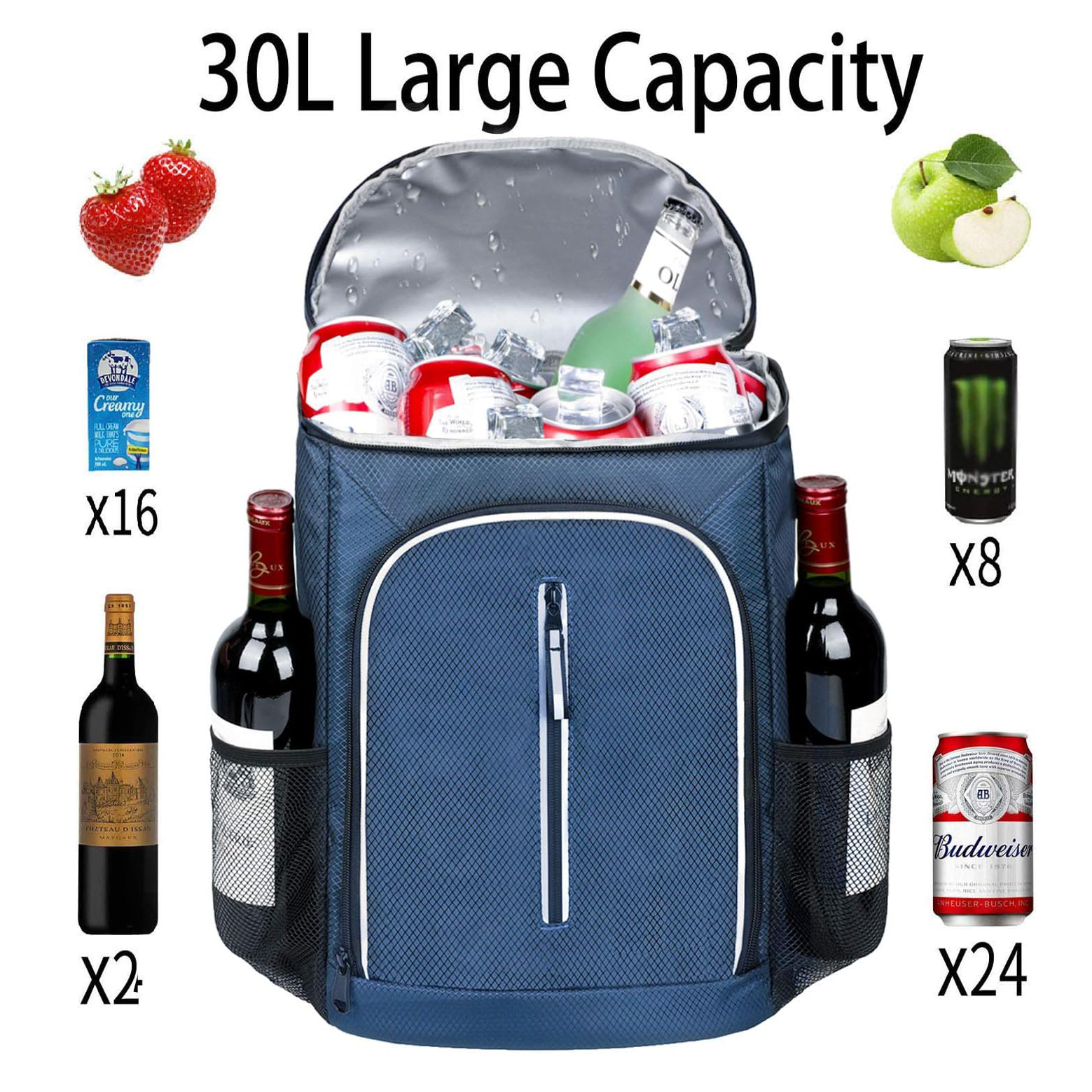  Portable Backpack Bag Picnic Bag Refrigerator Backpack Cooler Bags Fridge Bag Isothermal Camping Supplies Thermal Lunch Insulated Food Cooler Bag Outdoor Cooler bag