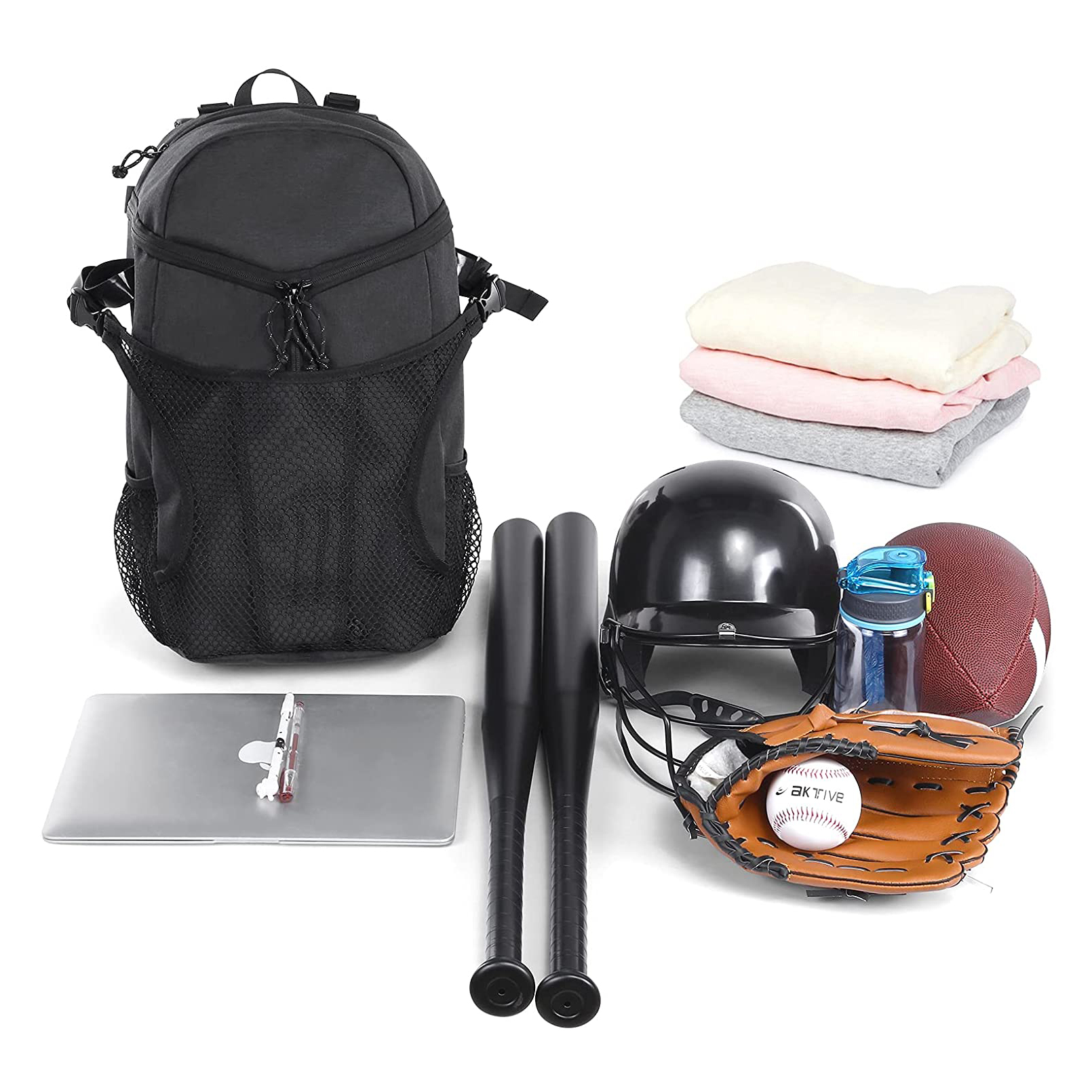 GYM Baseball Backpack for Men Soccer Bag with BallCompartment & Shoe Compartment for Baseball, Soccer,Volleyball Training Basepall Bag Basepali Bat Bag Backpack torBaseball Softball &T-Ball Bat and Eq