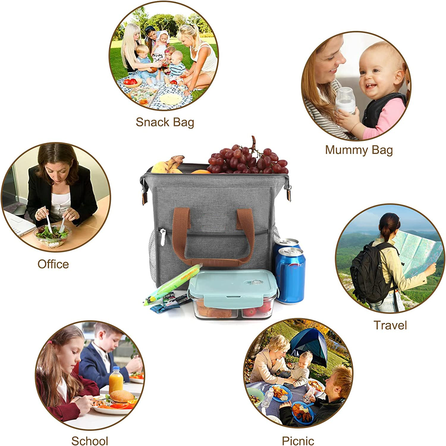  Portable Bag Picnic Bag Refrigerator Backpack Food Cooler Bags Fridge Bag Isothermal Camping Supplies Thermal Lunch Insulated Food Cooler Bag Outdoor Cooler bag