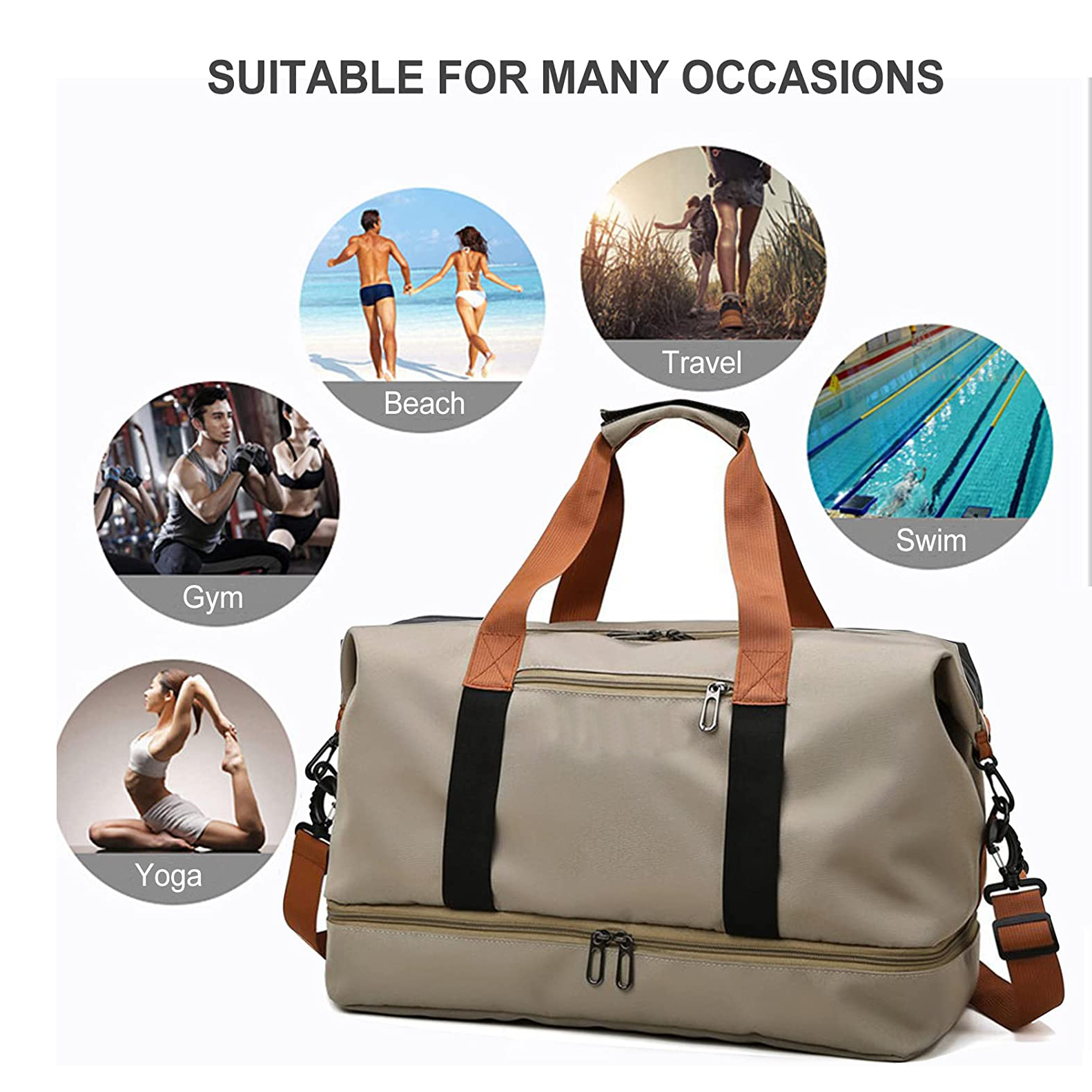 Travel Bag Gym Bag Sports bag Outdoor bag Duffel Bags Durable Waterproof Fitness Workout bag Tote bag Handbag