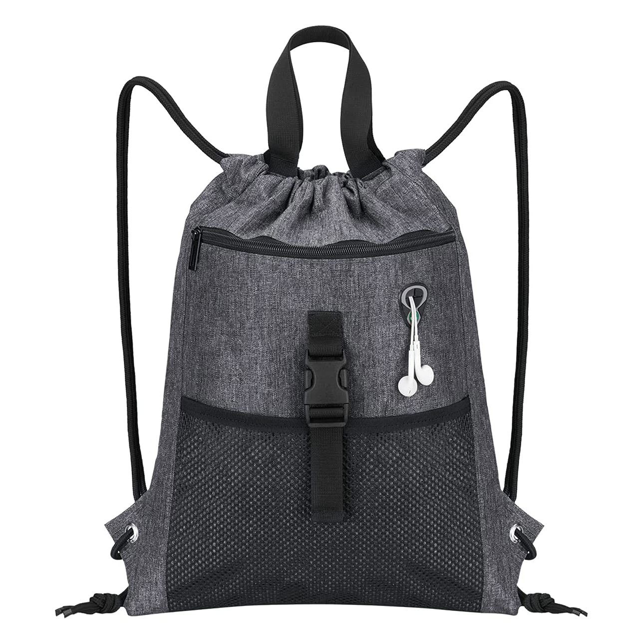 Drawstring Backpack Bag with Pockets Sports Sack with Handle Drawstring Backpack Travel for Men Women