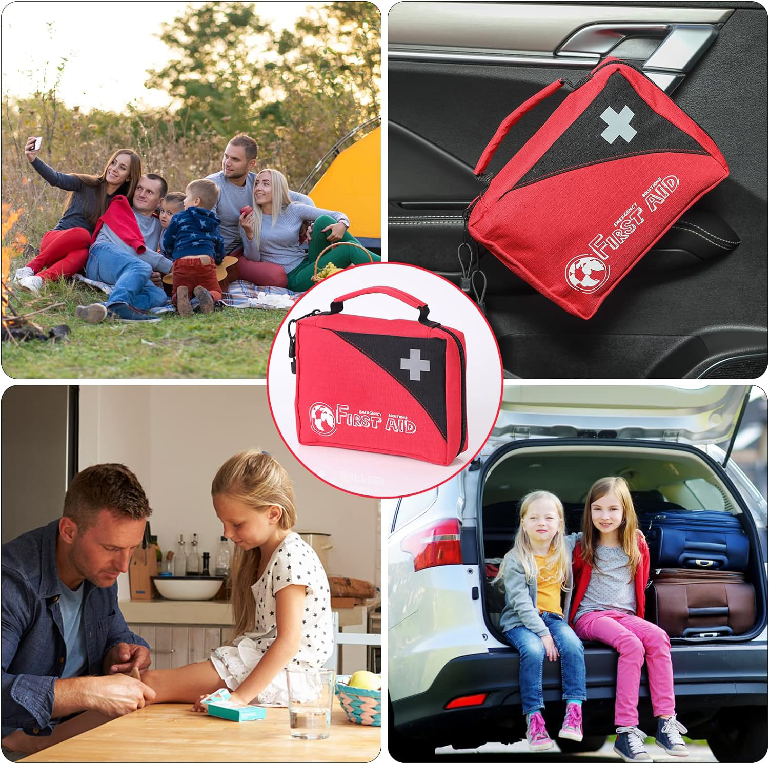 Empty First Aid Bag, Small Compact Trauma Emergency Medical bag for Camping Hiking Travel Car Home Office 