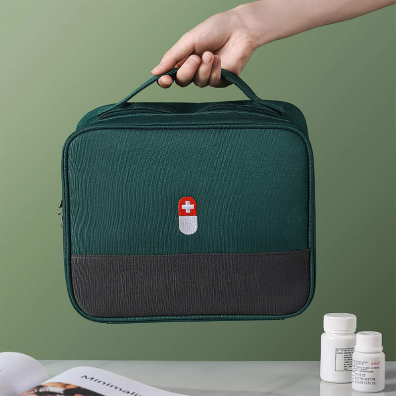 Empty First Aid Bags Travel Medical Supplies Cosmetic Organizer Insulated Medicine Bag Convenient Safety Kit Suit for Family Outdoors Hiking Camping Car Office Workplace