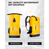 Dry Backpack Waterproof Bag 30L Roll Top Floating Dry Sack with Inner Padded Pocket for Kayaking, Boating, Surfing, Fishing, Rafting, Swimming, Hiking