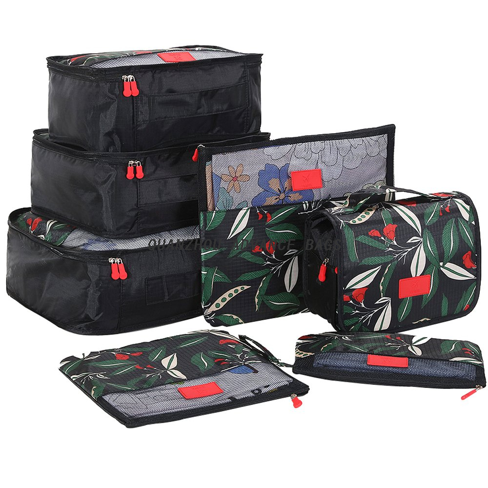 Hot Sell Fashion Custom Travel organizer bag Foldable BAG lightweight Bulk Polyester Ziplock Recycled Black Makeup Washing Cosmetic Bag&Case Custom Waterproof 