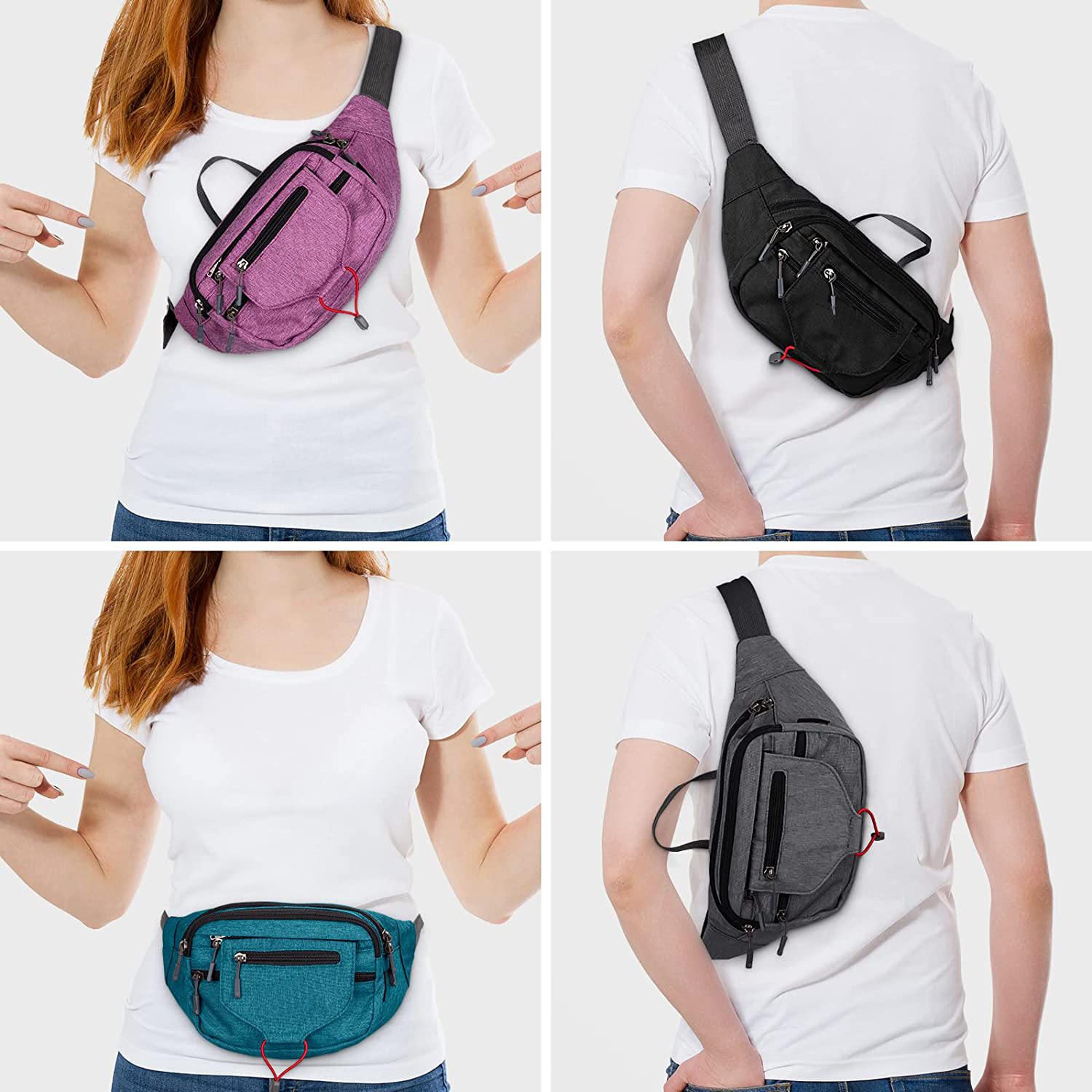 High Quality Colorful Outdoor Sport Running Bicycle Waist Bag Custom Logo Simple Men Women Casual Waist Bag Fanny Pack