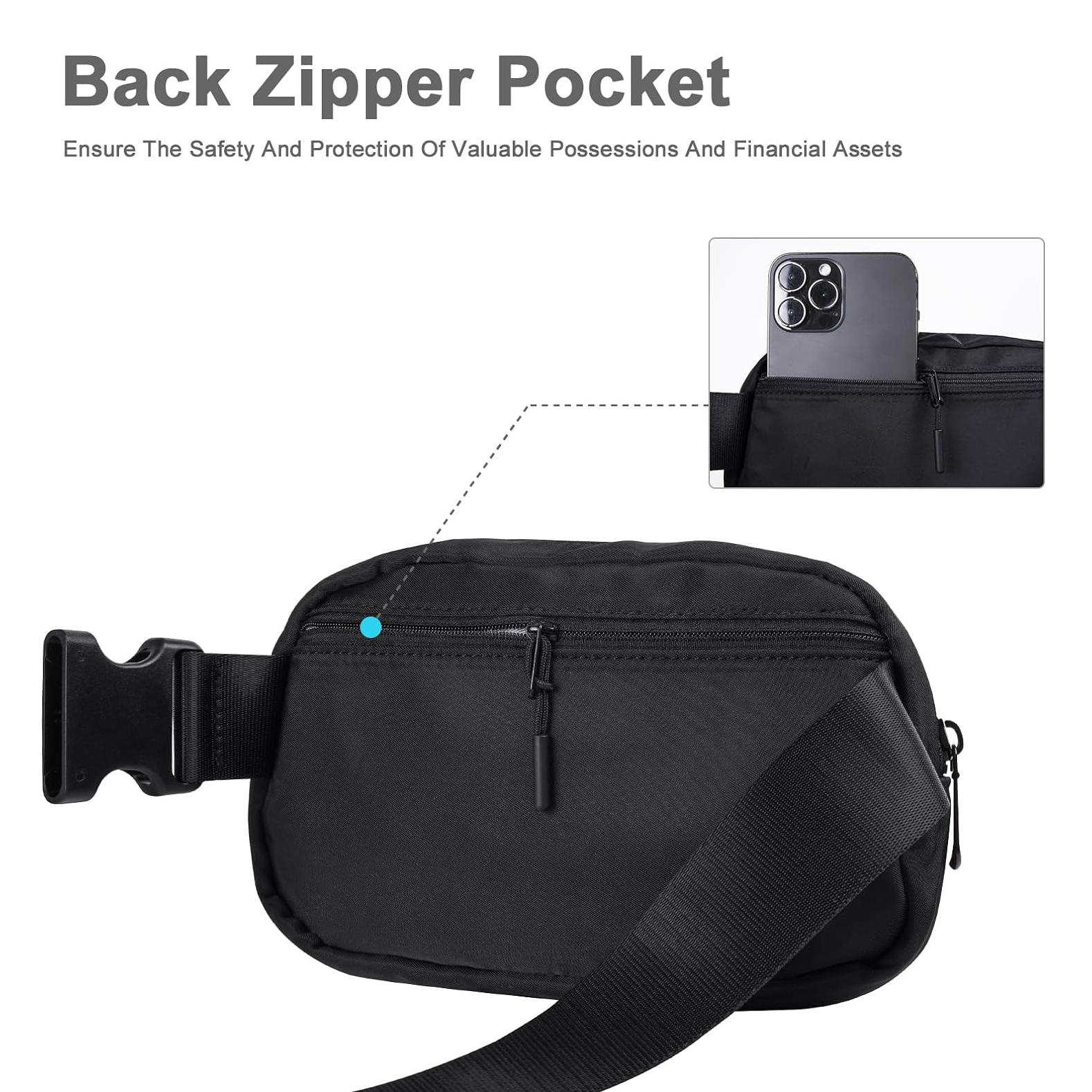 Fanny Pack Waist Bag Pack Men Women Hip Bum Bag With Water Bottle Holder Adjustable Strap Suitable For Outdoors Workout Traveling Hiking Cycling Walking Pouch Bag