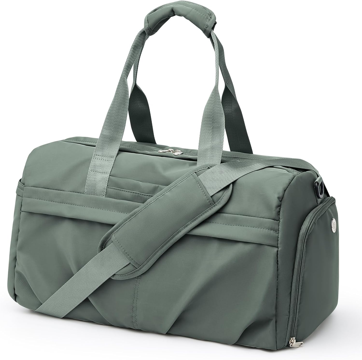 Gym Bag for Women Men with Shoe Compartment, Sport Duffel Bag, Waterproof Travel Weekender Overnight Carry on Bag for Yoga with Trolley Sleeve