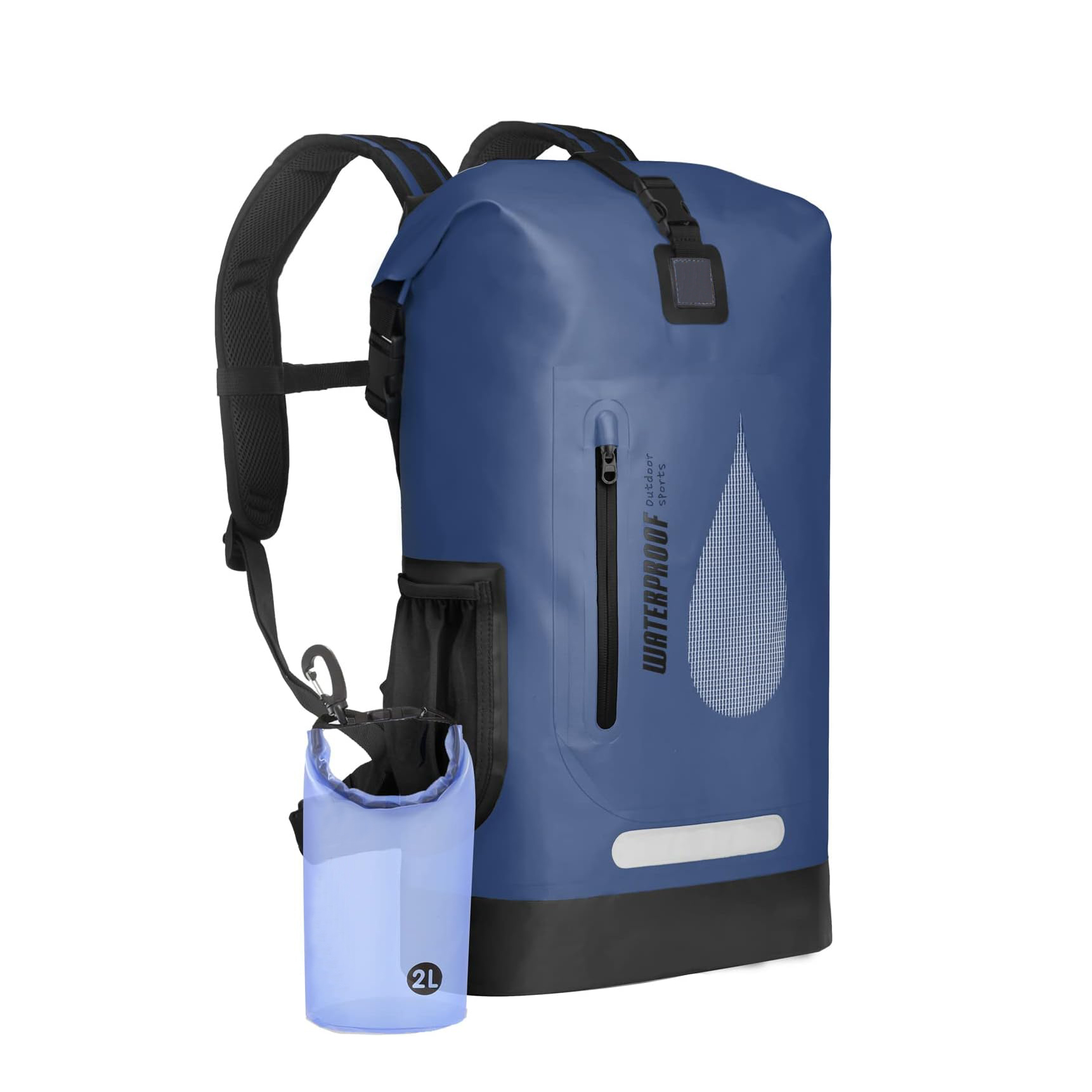 Dry Backpack Waterproof Bag 30L Roll Top Floating Dry Sack with Inner Padded Pocket for Kayaking, Boating, Surfing, Fishing, Rafting, Swimming, Hiking