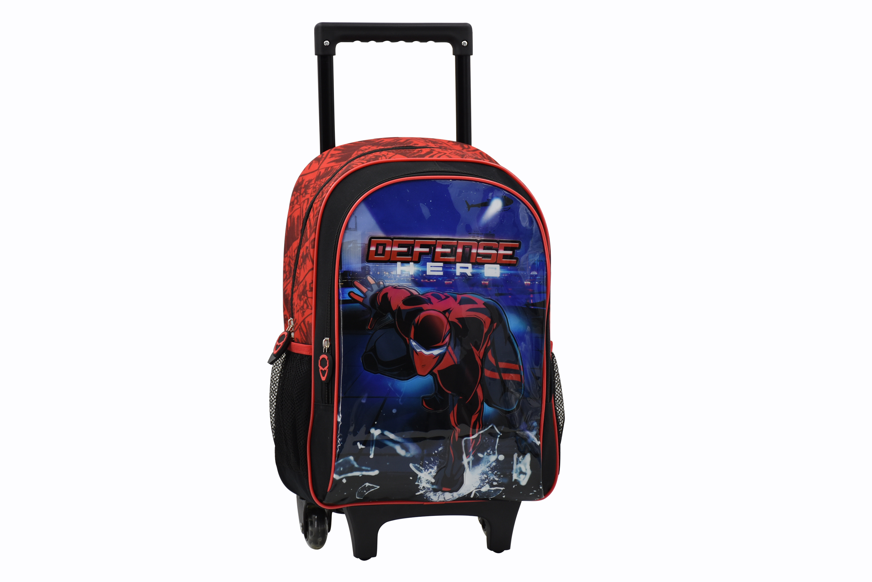 High-Capacity School kids Spider-Man Cartoon travel trolley bag roller backpack for Teens With wheeled