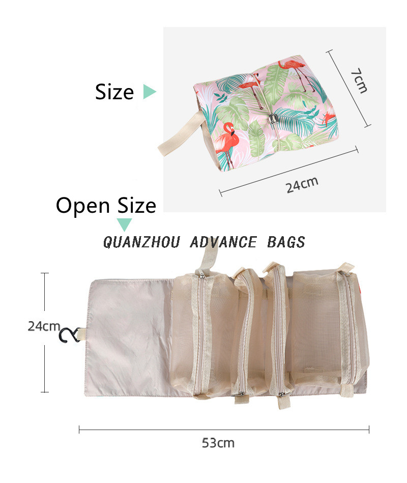 New Design Portable Lipstick Nail Polish Makeup Organizer Bag Foldable Travel Outdoor Clear Brush Pouch Cosmetic Bag