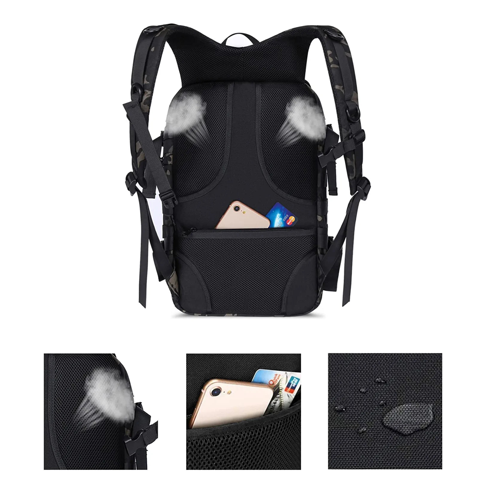 2023 Military Backpack Outdoor Travel Daypack Backpack Large Travel Backpack Carry On Backpack,HikingBackpack Waterproof Outdoor Sports Rucksack CasualDaypack Backpack Bag