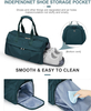 Gym Bag for Women Men with Shoe Compartment, Sport Duffel Bag, Waterproof Travel Weekender Overnight Carry on Bag for Yoga with Trolley Sleeve