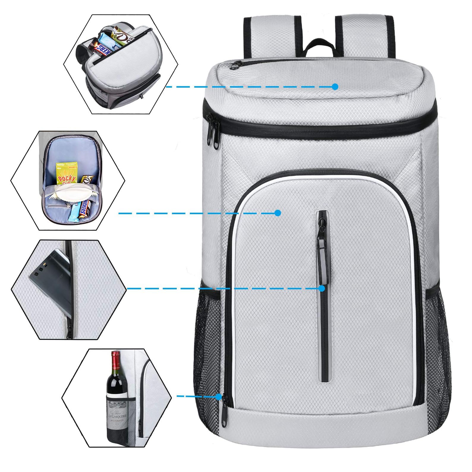  Portable Backpack Bag Picnic Bag Refrigerator Backpack Cooler Bags Fridge Bag Isothermal Camping Supplies Thermal Lunch Insulated Food Cooler Bag Outdoor Cooler bag