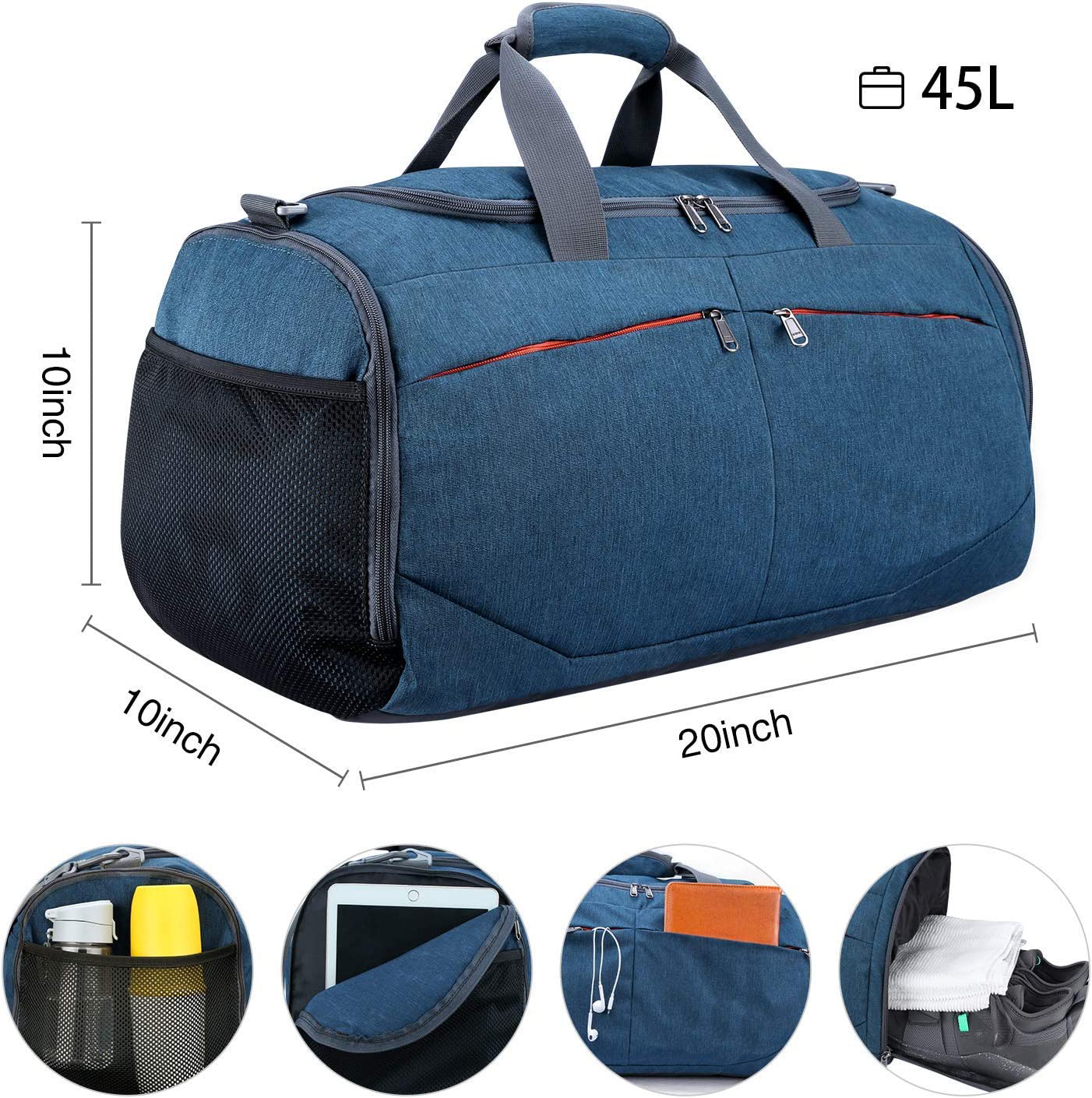 Travel Bag Gym Bag Sports bag Travel bag Duffel Bags Durable Waterproof Fitness Workout bag Tote bag Handbag