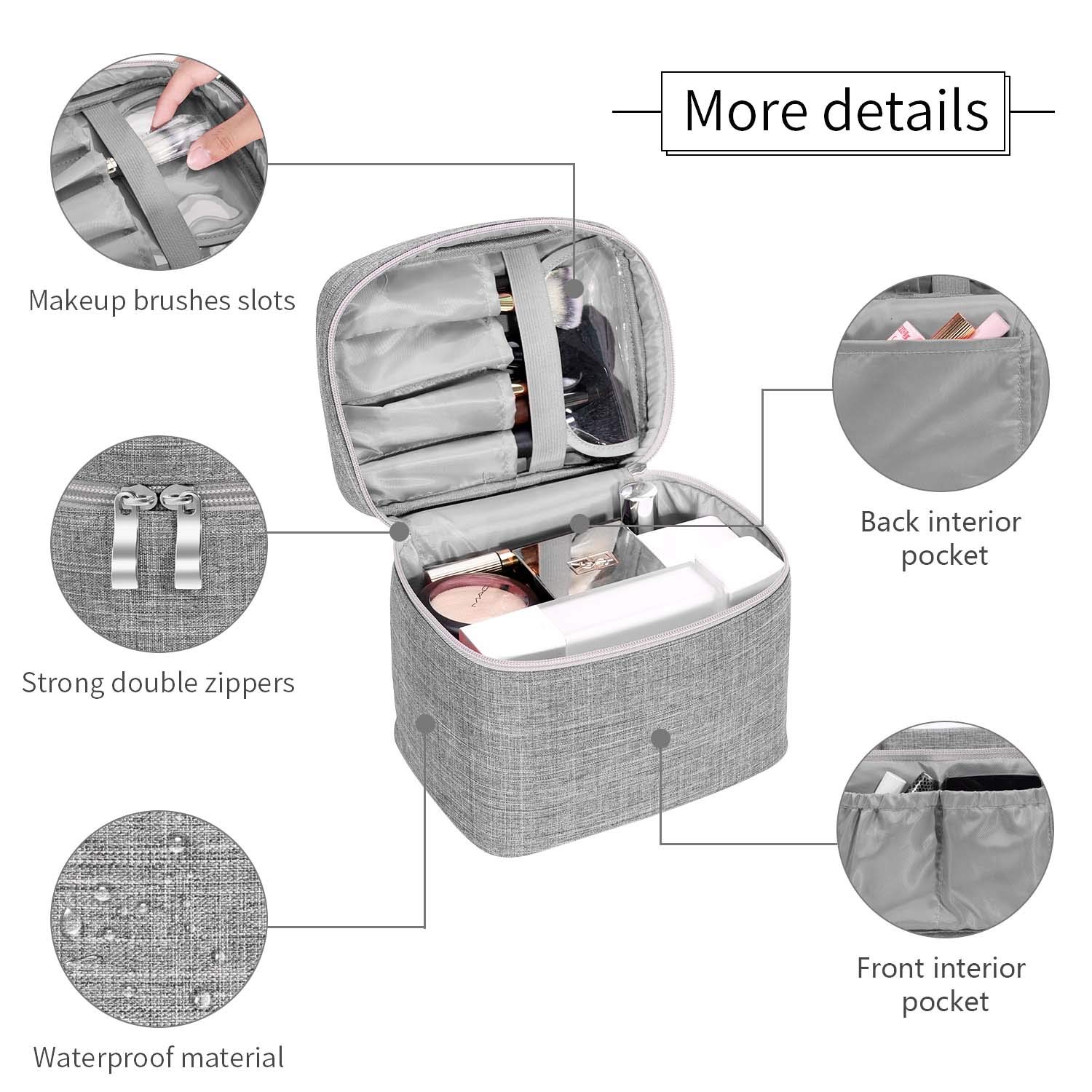 Factory OEM Design Promotional Gray Daily Mackup Waterproof Tote Men Toiletry Bag Pouch Cosmetic Bag